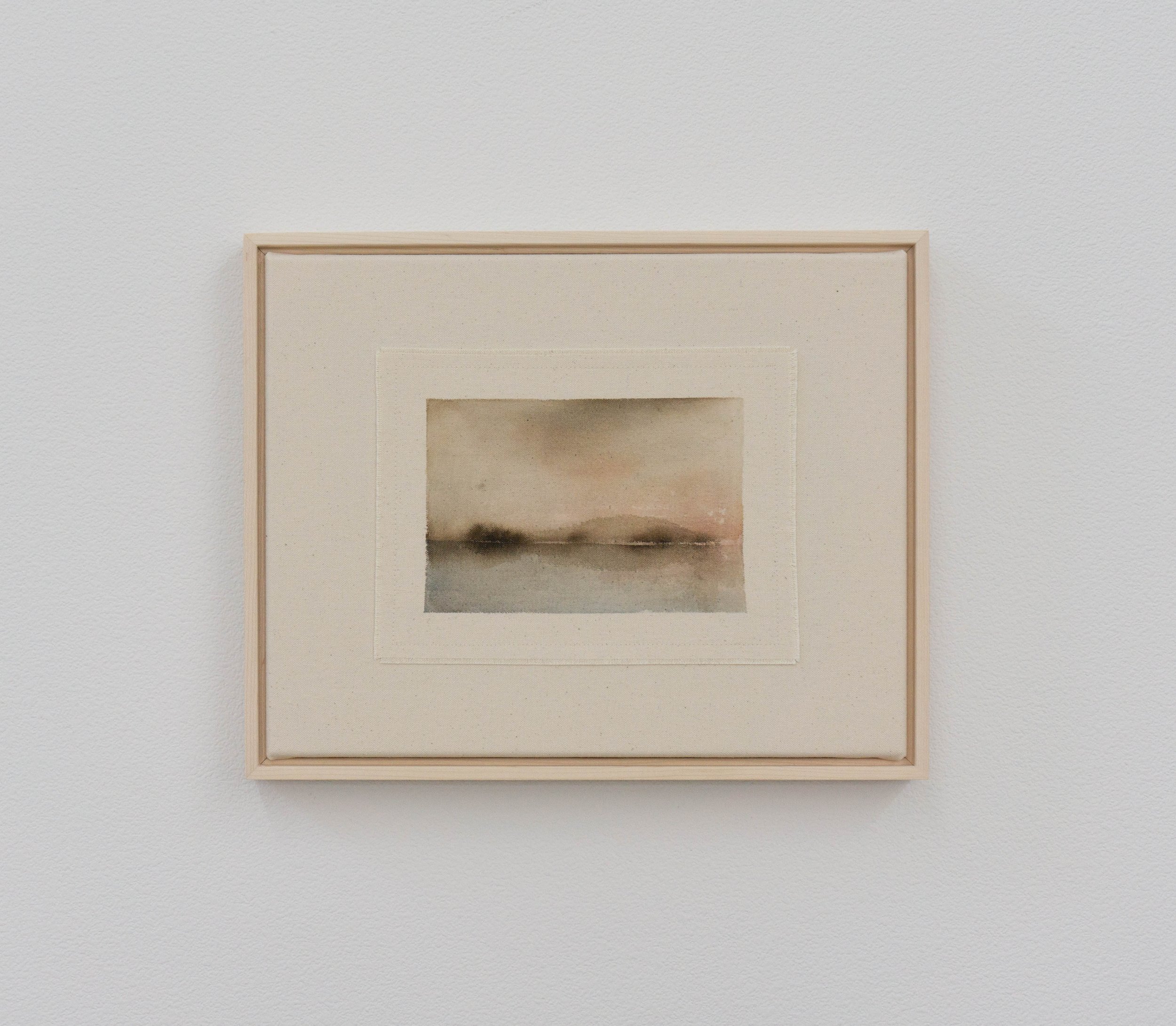 'Reflection II' Acrylic on sewn unprimed canvas 11"x14" Framed in natural maple
