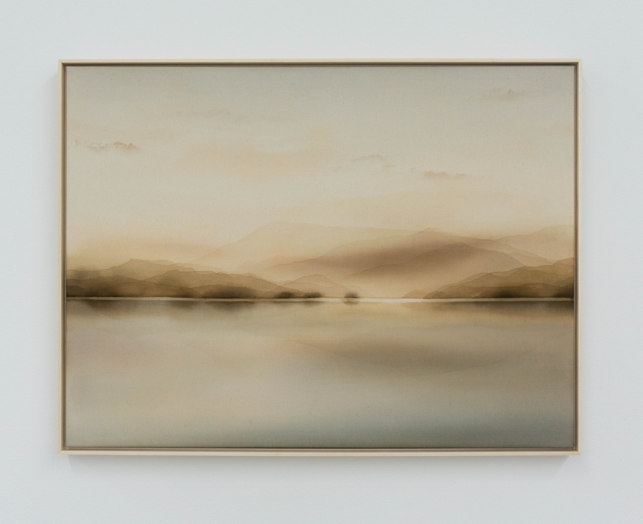'Discovery' Acrylic on unprimed canvas 30"x40" Framed in natural maple
