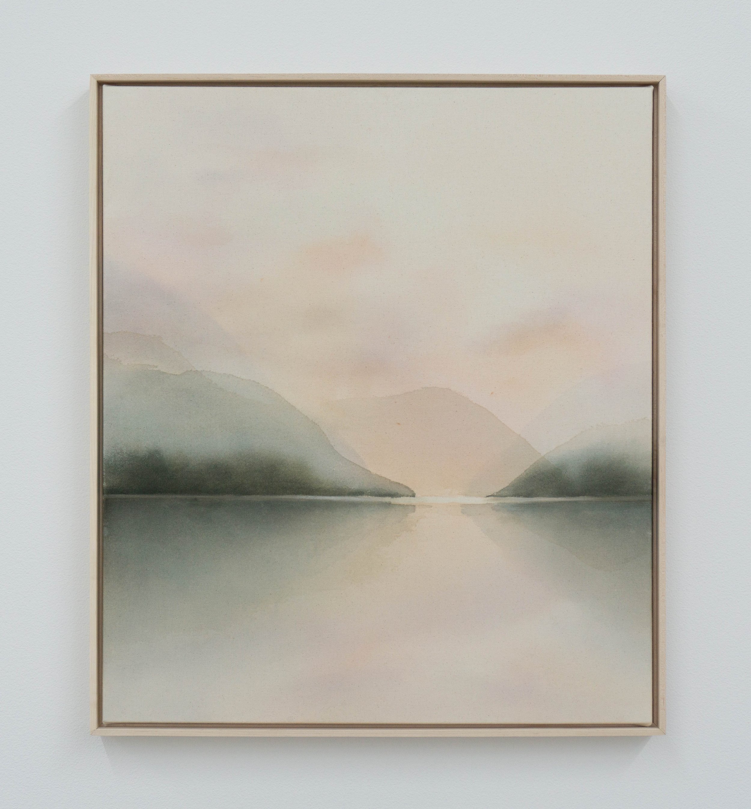 'Point of Departure' Acrylic on unprimed canvas 26"x30" Framed in natural maple