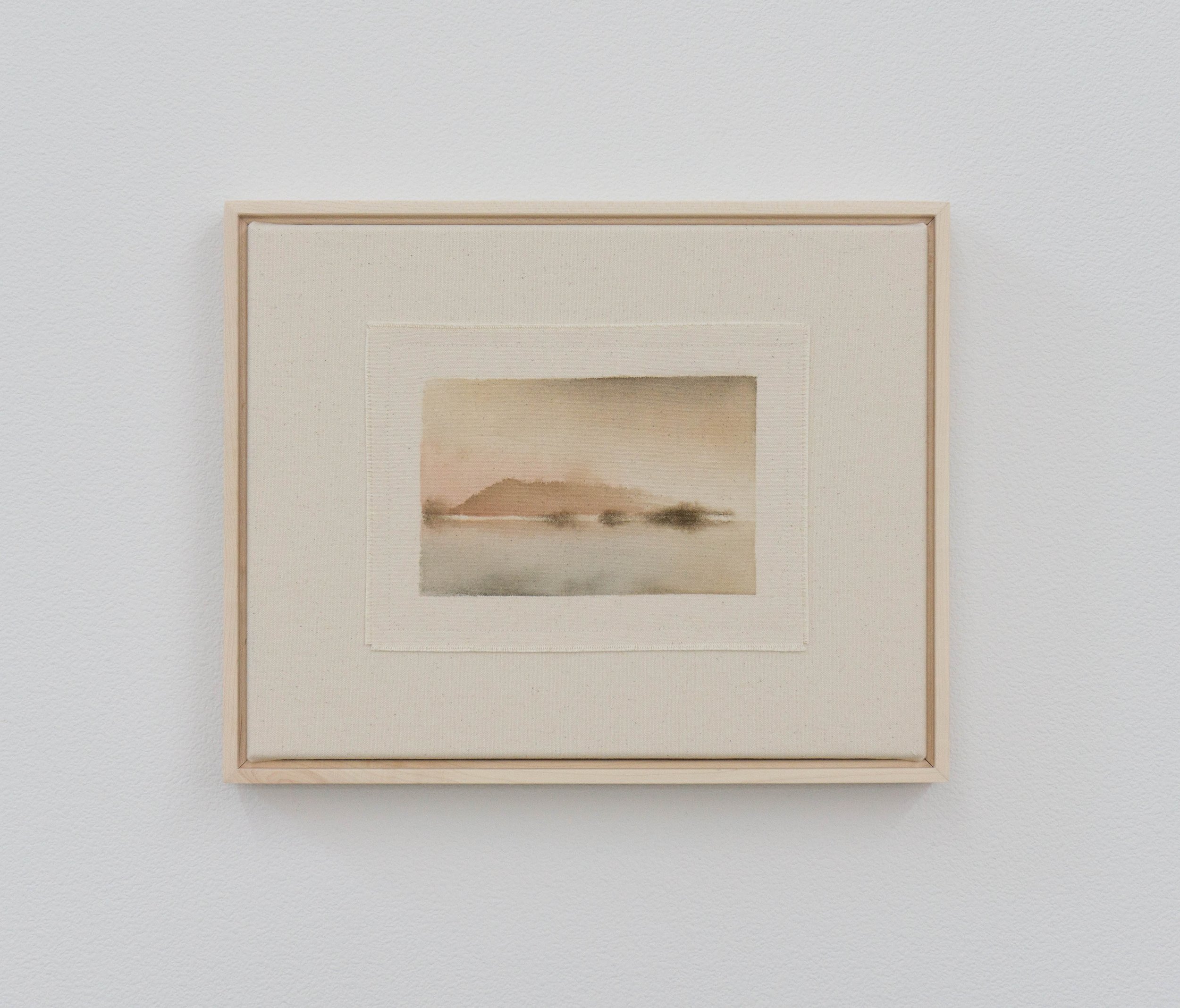 'Reflection IV' Acrylic on sewn unprimed canvas 11"x14" Framed in natural maple