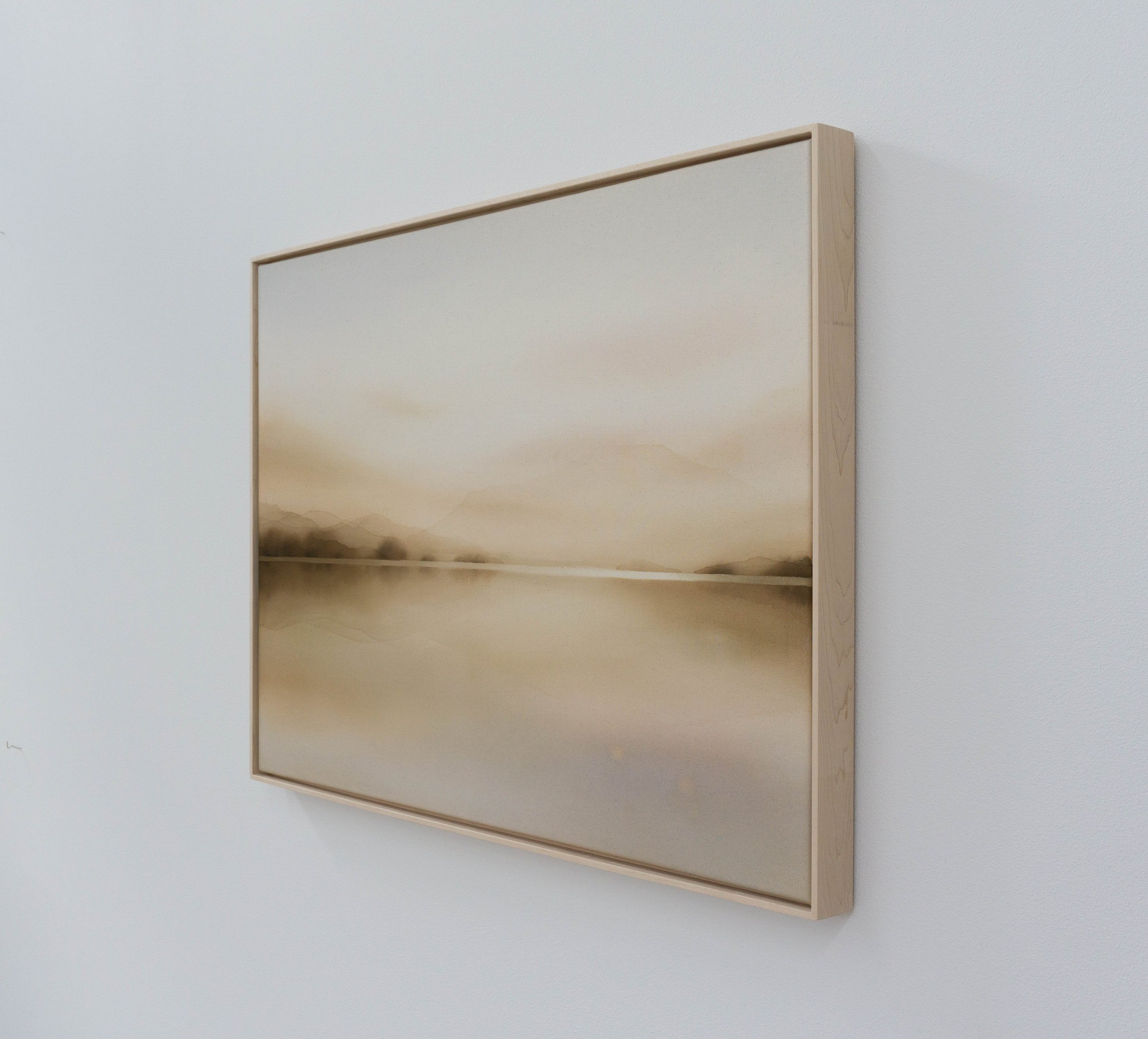 'Another Day' Acrylic on unprimed canvas 30"x40" Framed in natural maple