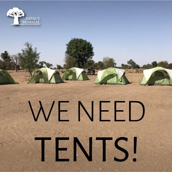 We&rsquo;re looking for gently used tents for short-term teams traveling to the village of Ngonine. These tents will help protect our teams from bugs, wind, and sand while they serve.

Requirements:
✔️ Zippers must work
✔️ No rips or tears

Needed by