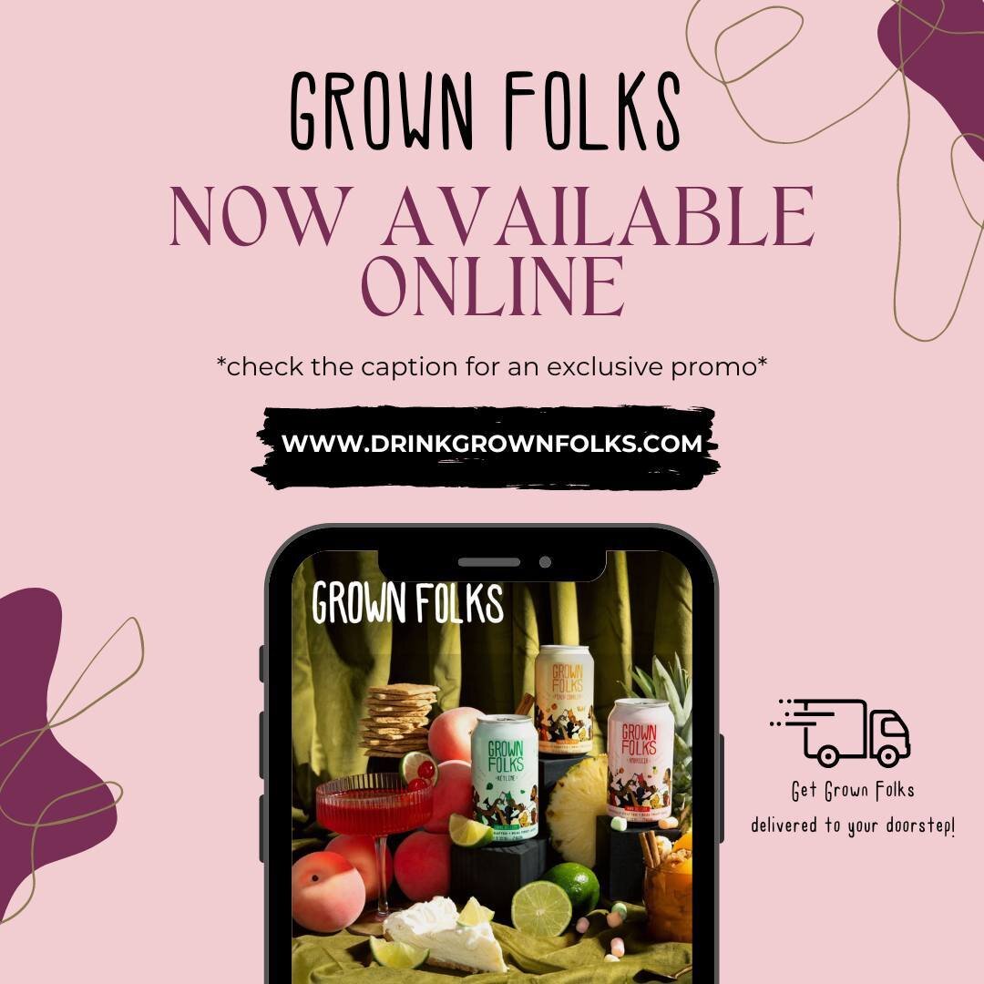 ✨ WE'RE LIVE! ✨

We know you've been asking, and we're delivering, literally. Grown Folks is now available for online purchase and delivery, right to your doorstep 📦

✨ SPECIAL PROMO: First 10 customers to make a Grown Folks online purchase will rec