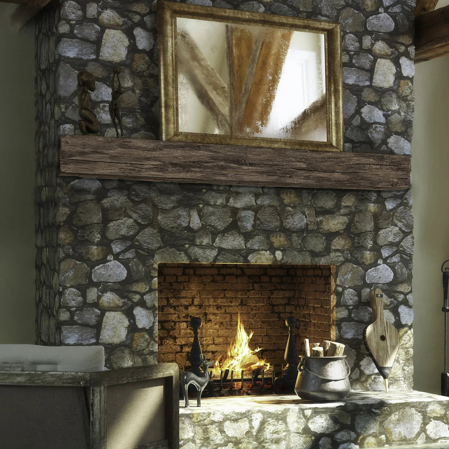 tobacco barn gas burners Tobacco Barn Non-combustible Rustic Beam Mantel — Housewarmings Online Store