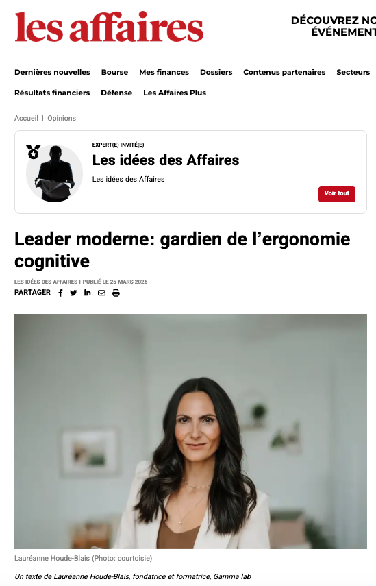 Leader moderne: gardien de l’ergonomie cognitive