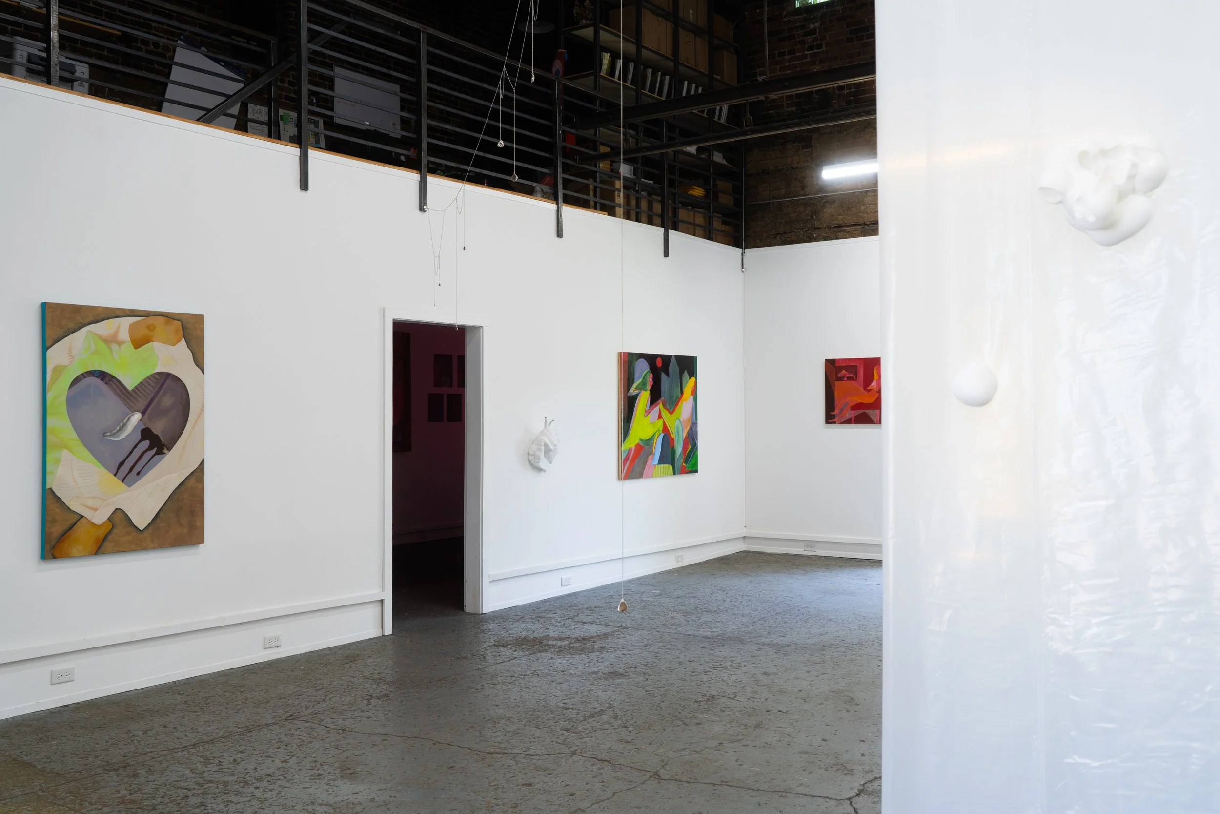 Installation of Caesar Salad, 2025, Acrylic on Canvas, 35" x 50" at The Buffalo Institute for Contemporary Art 