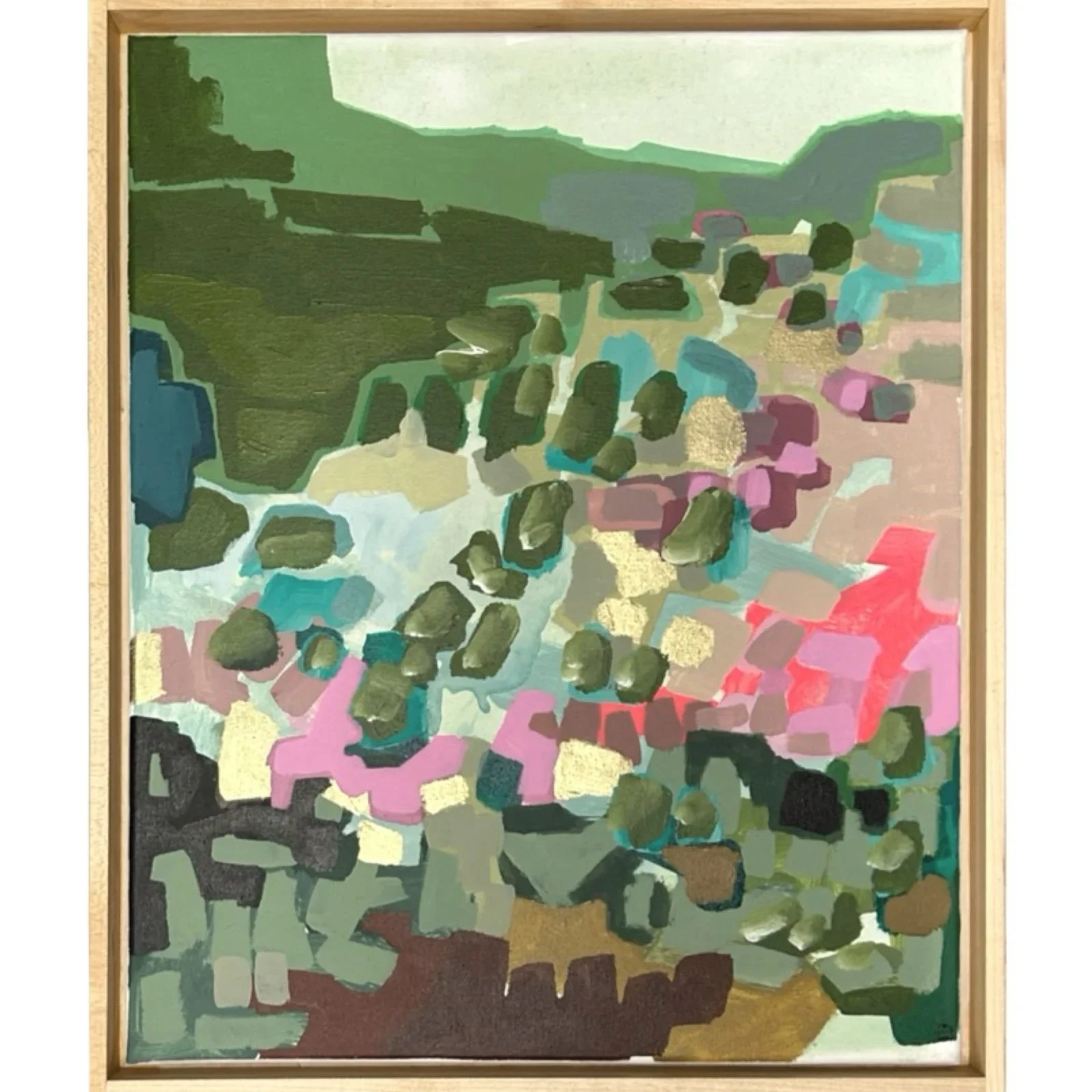 Mineralscape 16" x 20" canvas mounted in a custom maple frame