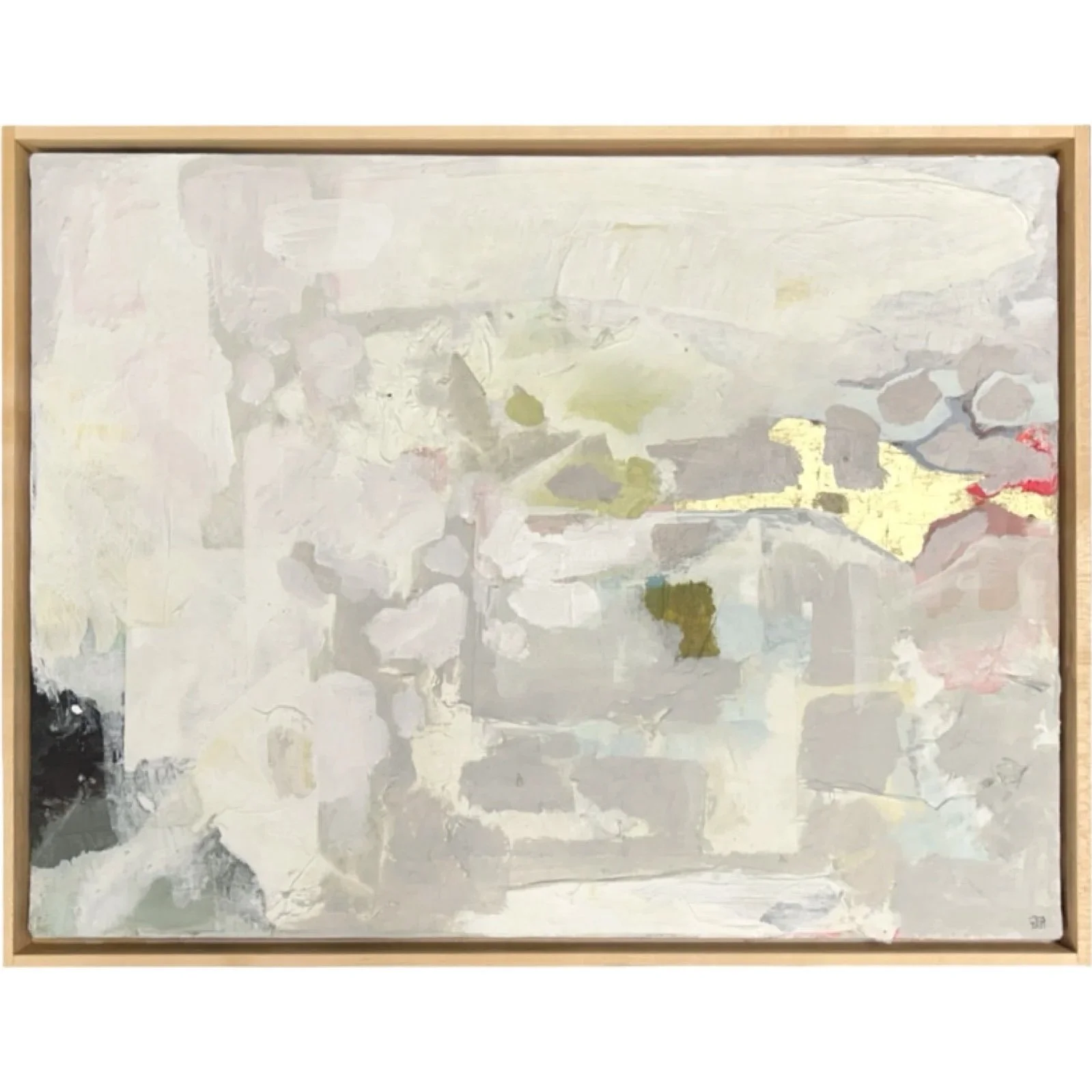 Shadowlands 18" x 24" collage on canvas mounted in a custom maple frame