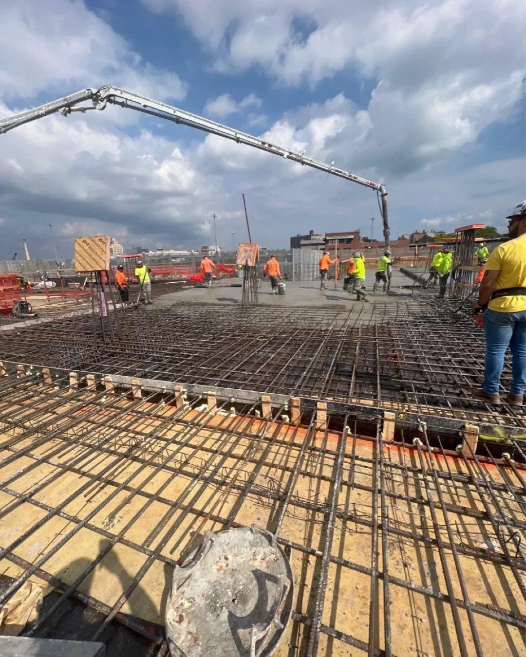 Today was a great day. We poured nearly 850 yards of concrete. My crew was up and ready and started before daylight today!