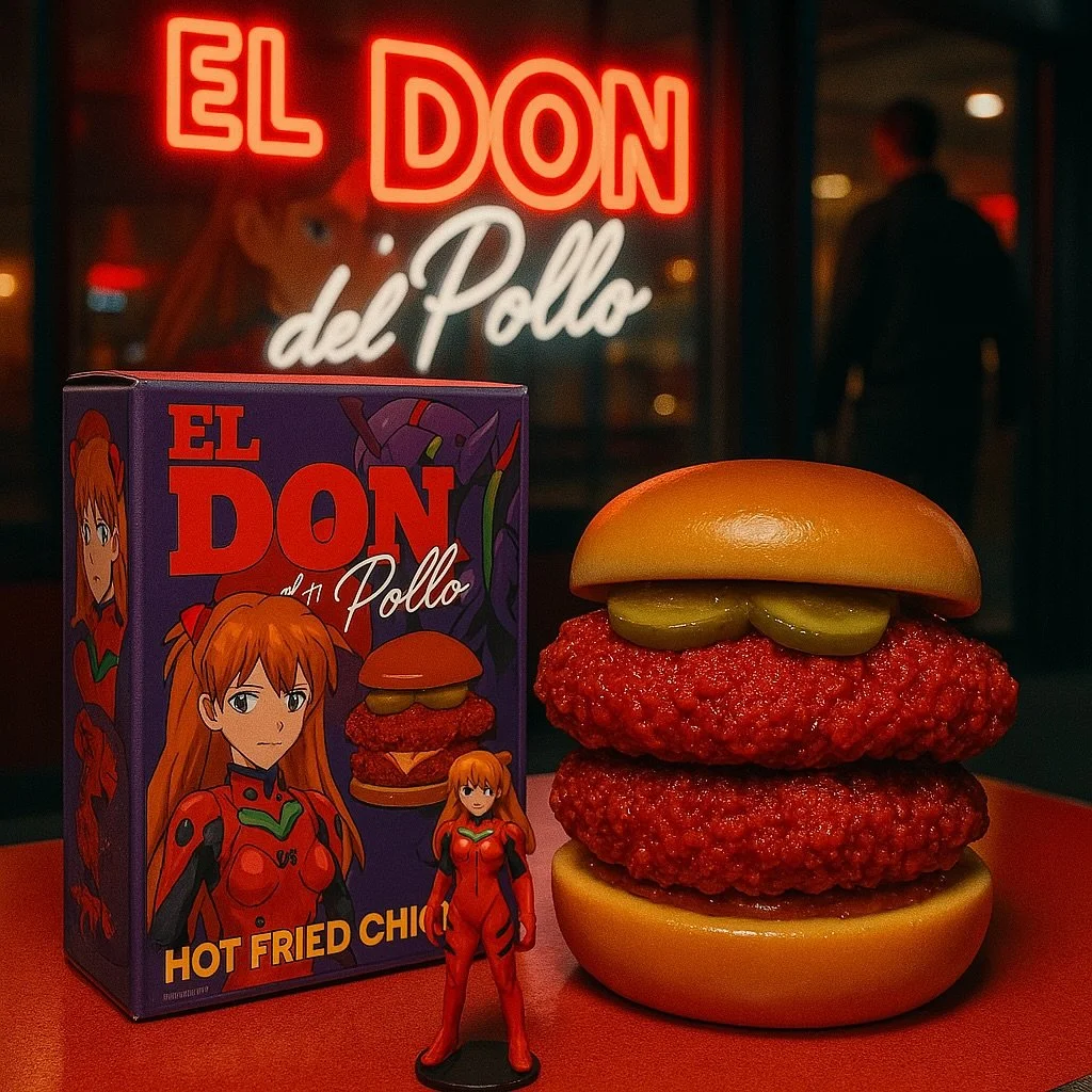 &iexcl;Se logr&oacute;! Tenemos la &uacute;ltima colaboraci&oacute;n de EL DON del* POLLO Y #evangelion en una pack de colecci&oacute;n para la historia. Aparta el tuyo andes de que vuelen.

#apirlsfools #friedchickensandwich #hotchicken #pollofrito