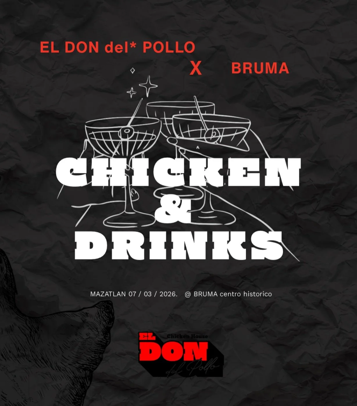 El DOOOON!!!! Nos vemos en @bruma_mzt S&aacute;bado 7 de Marzo. Sandwiches de Pollo Frito con mucho fuego, suculentos tragos y punchis punchis. Ahi nos vemos BRUMA centro hist&oacute;rico.
