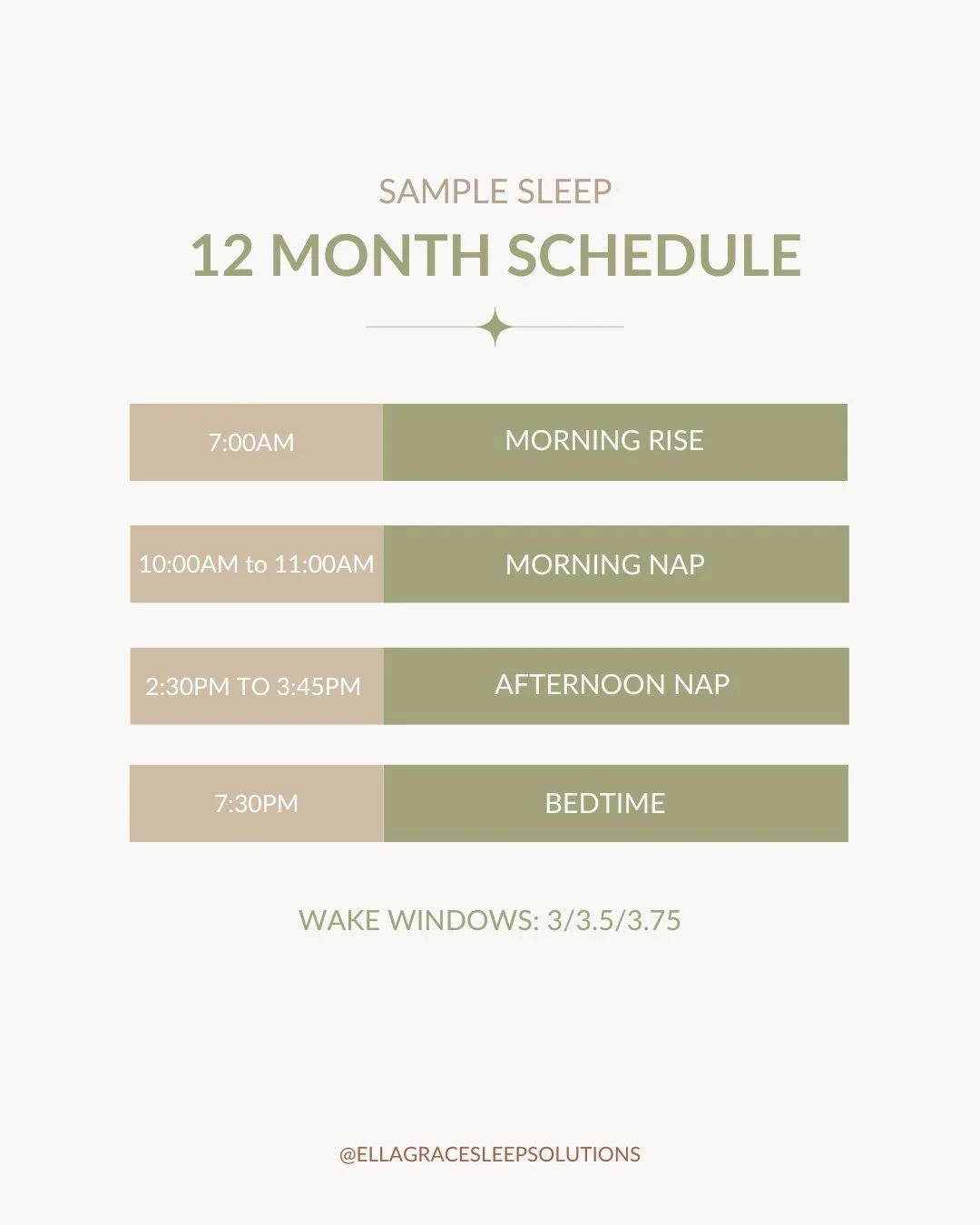 12 month sample schedule