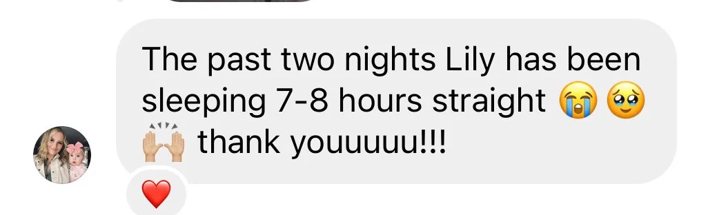 Testimonial from mom who was helped to have a full night's sleep