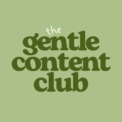 Round green circle with title "The Gentle Content Club"