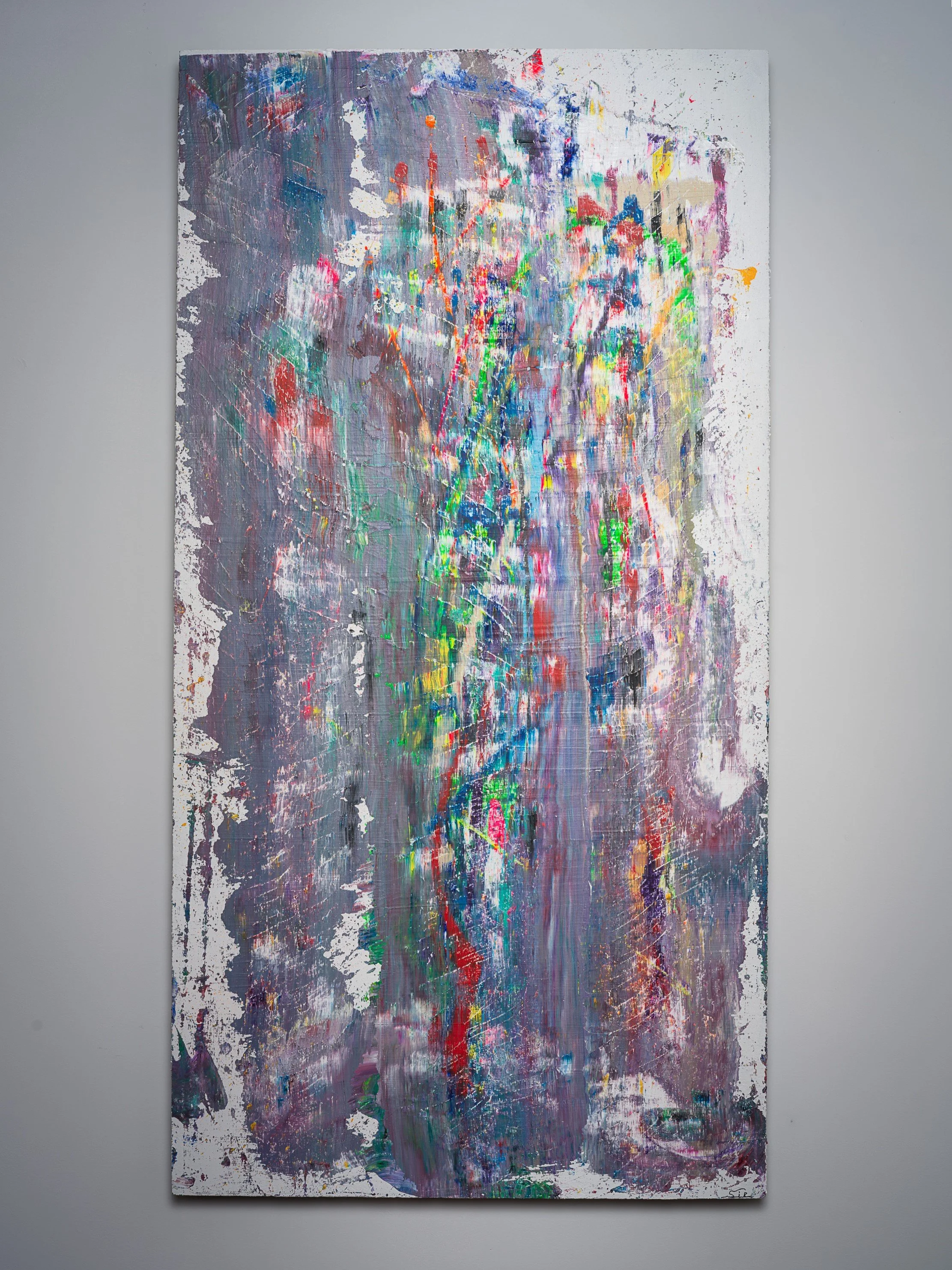 "Ascendance Of The Soul" - 35 x 65 in - Fall 2020 - Multiple layers of Acrylic and gesso  on Wood