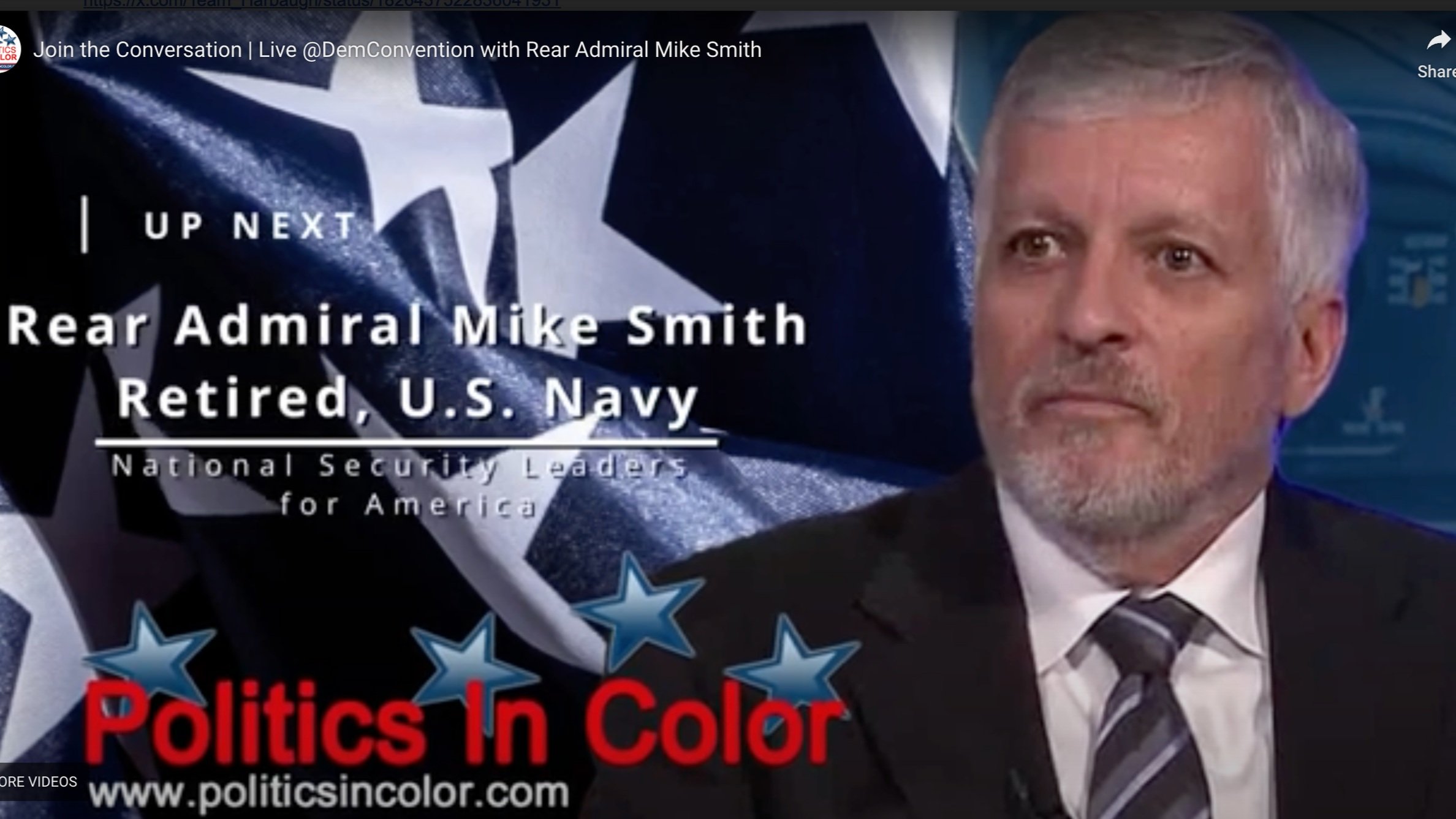 Rear Admiral Michael Smith at the DNC discusses a Trump future