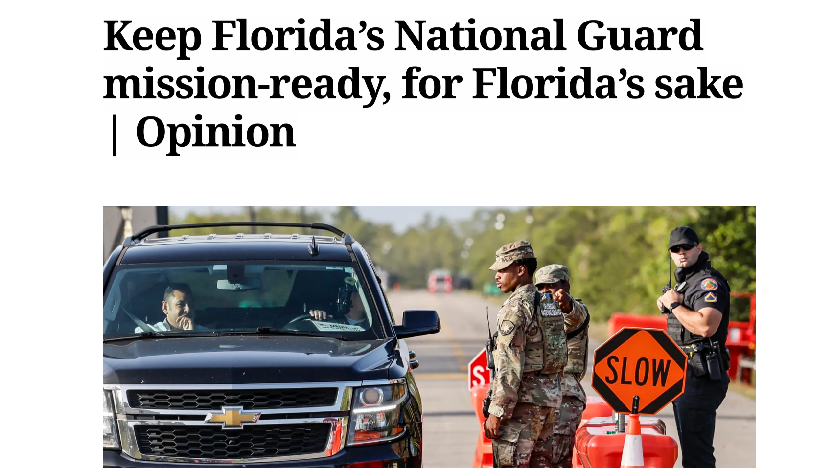 Keep Florida’s National Guard mission-ready, for Florida’s sake