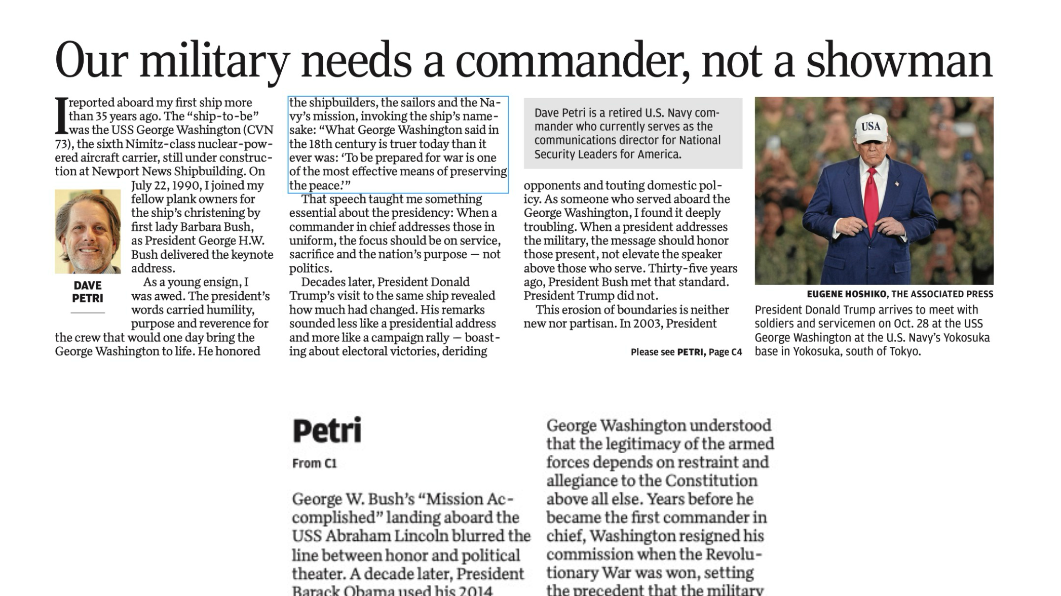 Our military needs a commander, not a showman 
