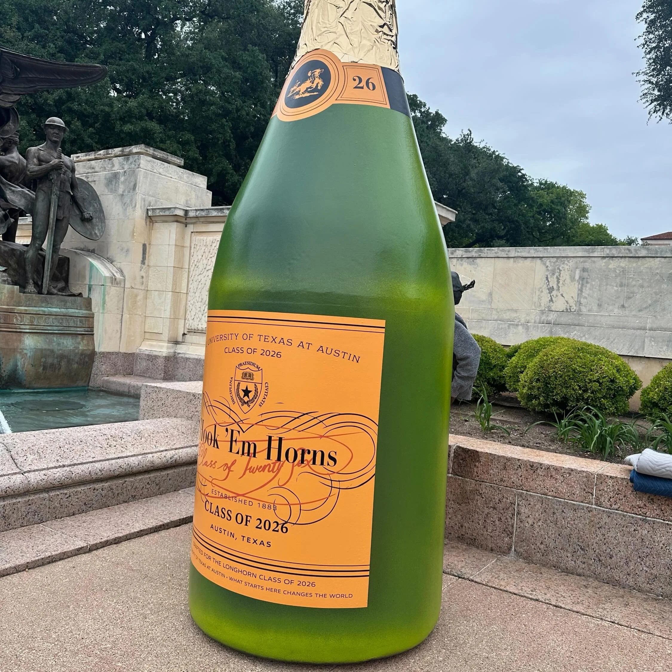 Class of 2026 Longhorns: we need your help. 

Please tag us in your photo with our custom made 12&rsquo; h Champagne bottle from this weekend. We would love your permission to make a reel with you posing with it. This is our second year helping UT ce