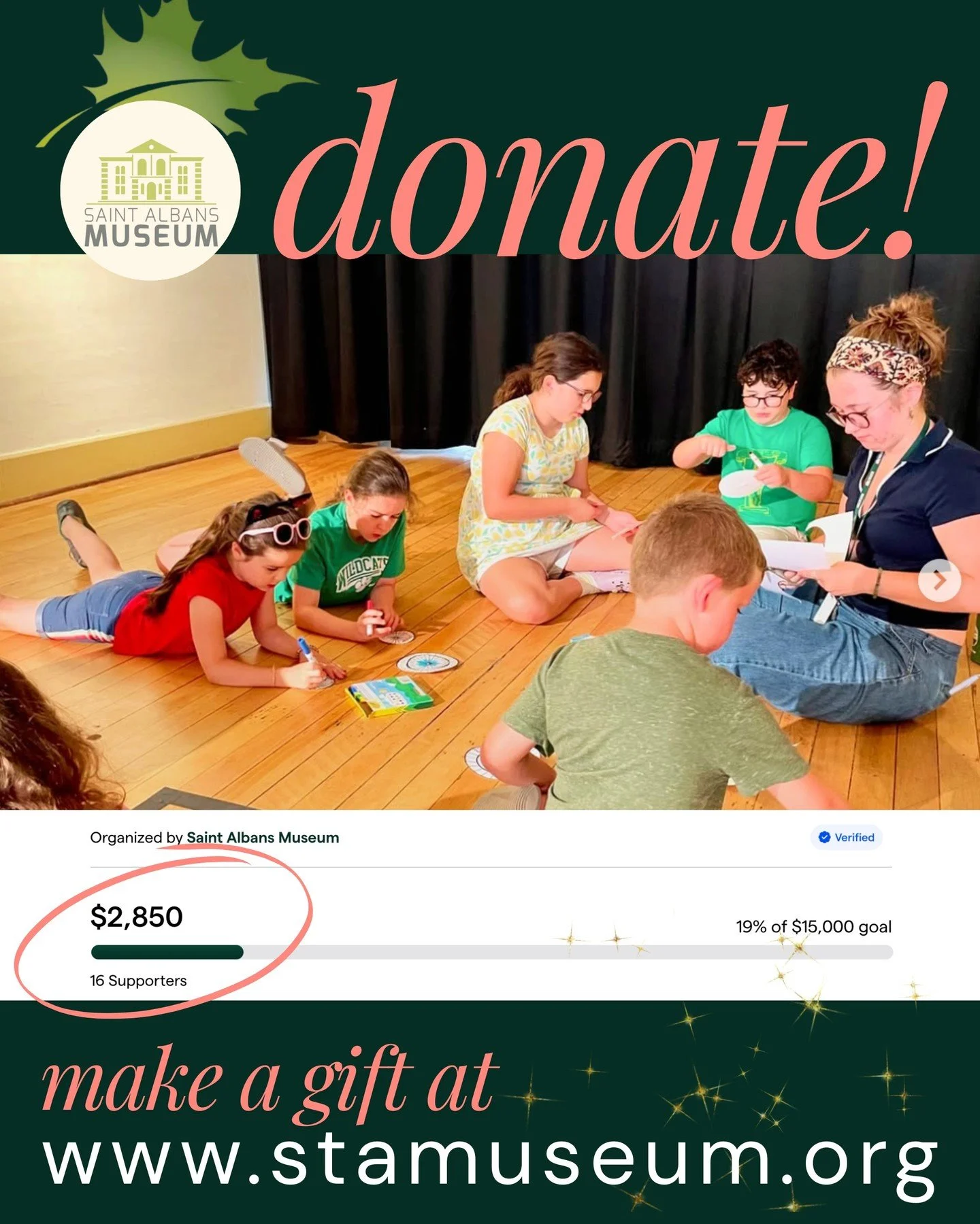 THANKS FOR GETTING US TO $2850! In 23 days, we have reached 19% of our $15,000 goal. Your donations support thoughtful programming, such as the CREATE program pictured here. Click the link in our bio to learn more about the impact you are making with