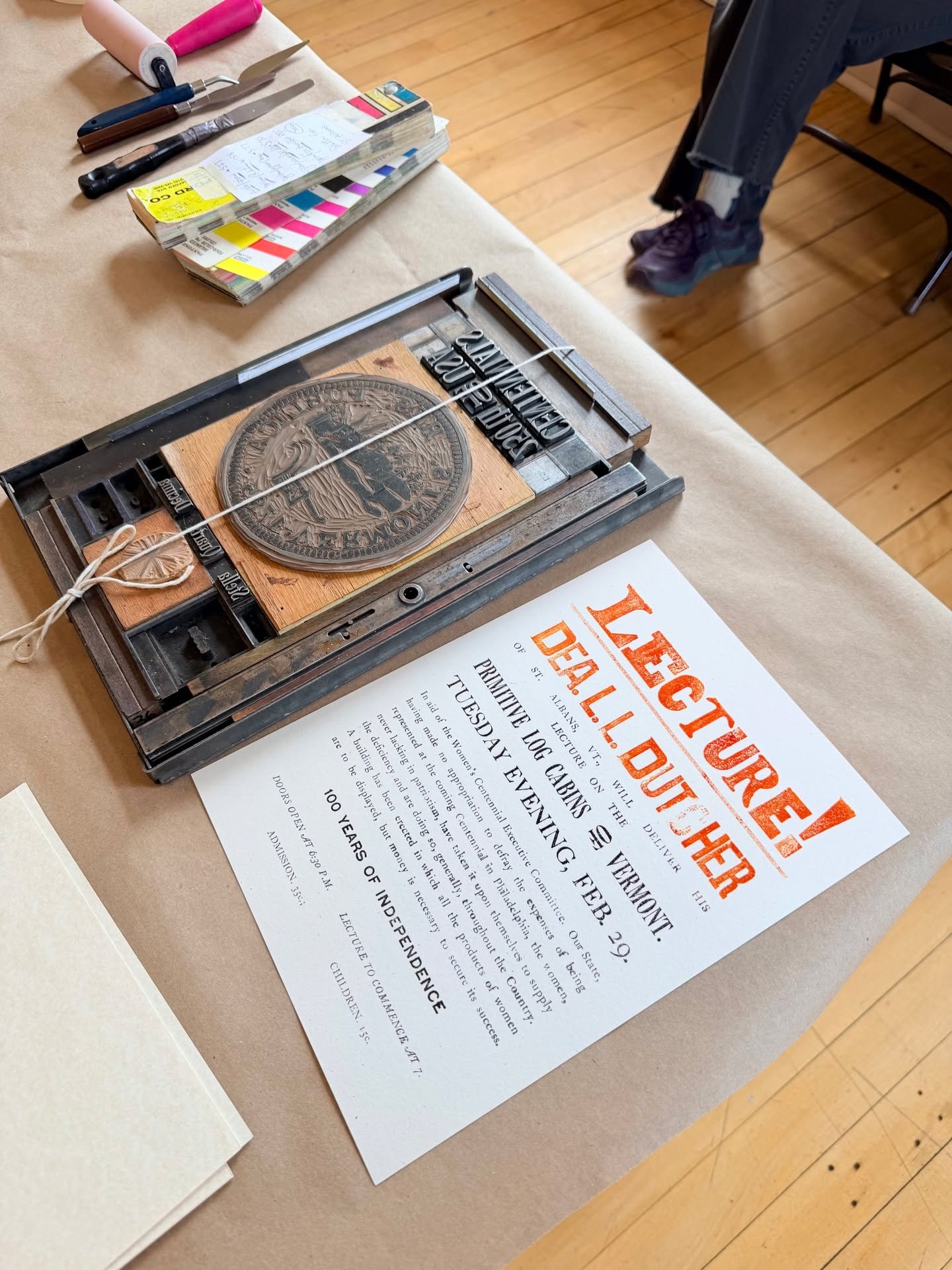 Thank you to A Revolutionary Press for bringing their 1936 Printing Press to SAM Workshop! We curated 2 pieces from our archives to reproduce and to kick off the CENTENNIALS celebrations. Thanks to everyone that rolled up their sleeves to participate