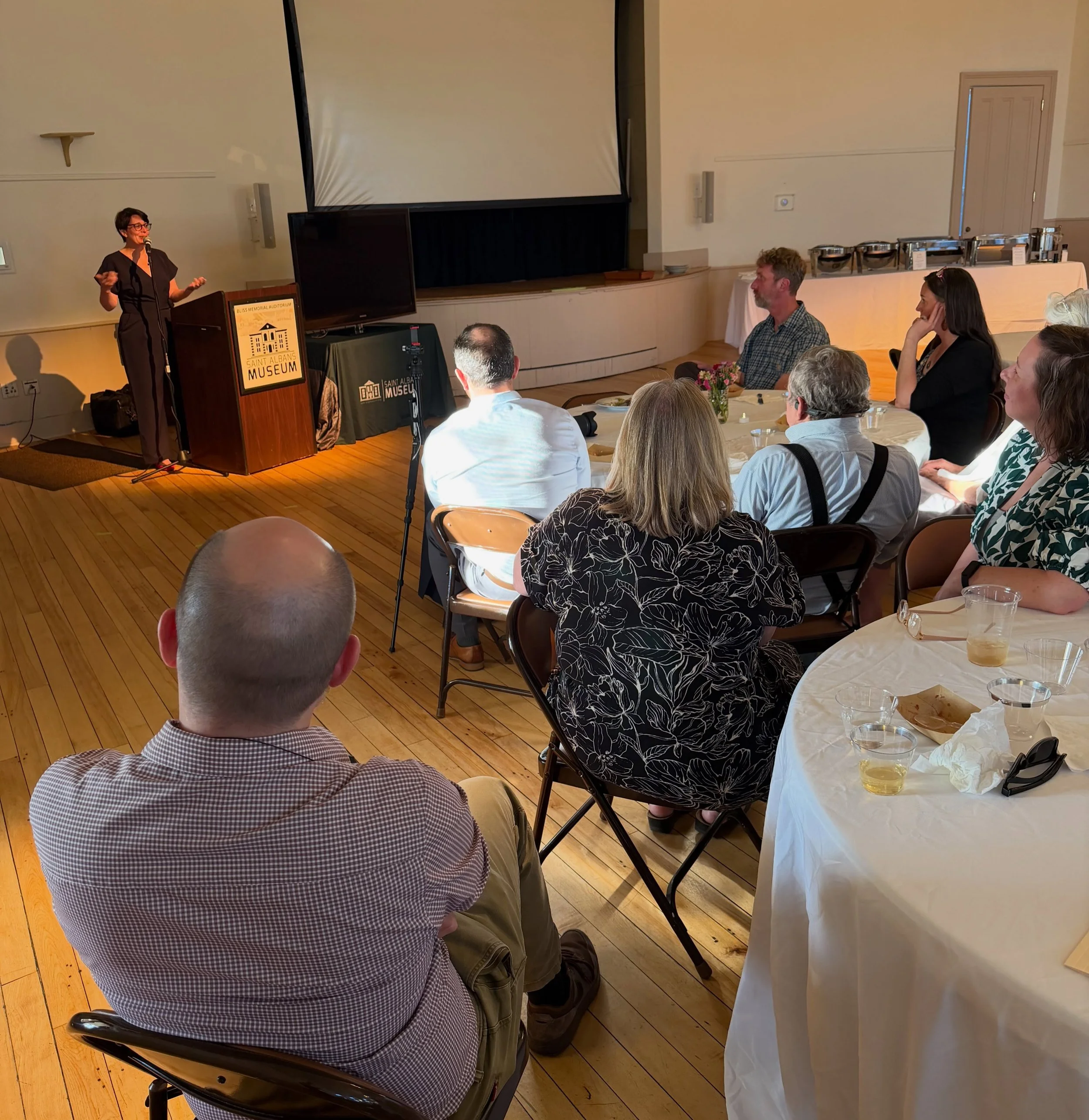Yes, that&rsquo;s Erin Barnes, the President &amp; CEO of Main Street America in SAM&rsquo;s own Bliss Room. SAM was fortunate to be one of 8 downtown venues that hosted a dual conference with the Downtown &amp; Historic Preservation Conference and @