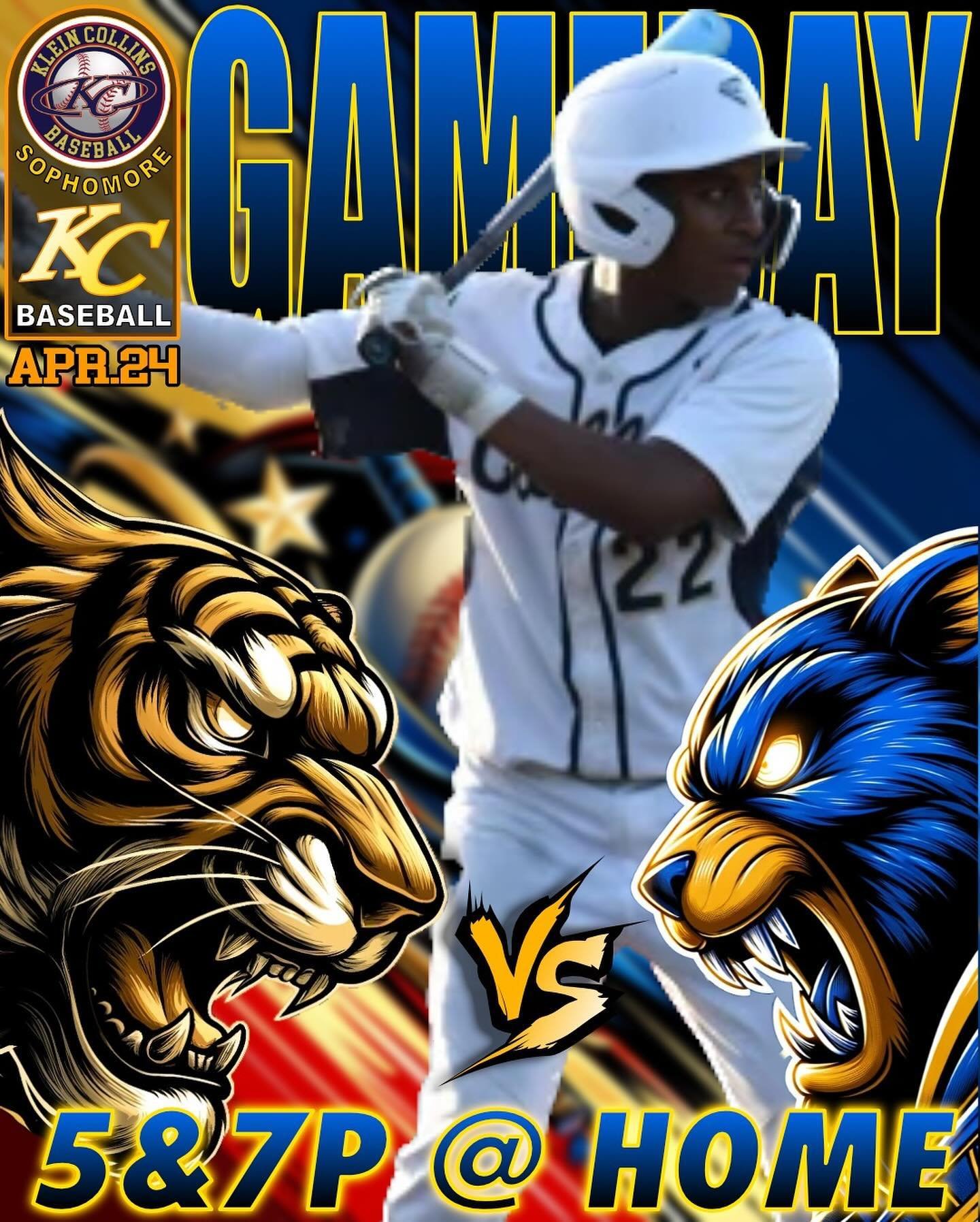 Let's carry the excitement over to these two games today! Sophomores are home and JV is away... but they're not too far to get out there and cheer them on! #letsgo #districtgame #kleincollins #kc #highschoolbaseball #doubleheader #pghs