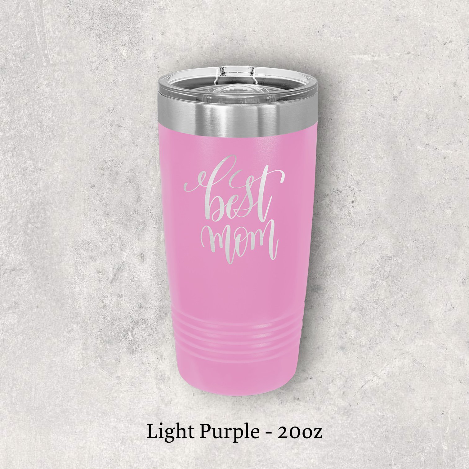 Laser engraved light purple 20oz tumbler with lid – Lazeric