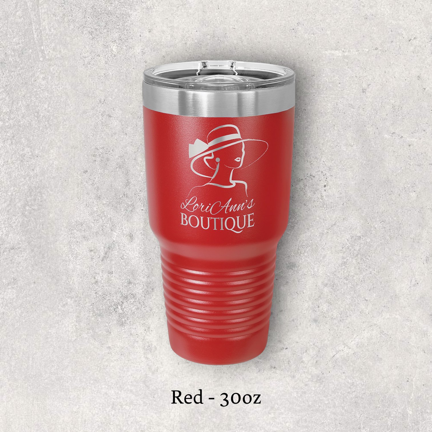 Laser engraved red 30oz tumbler with lid – Lazeric