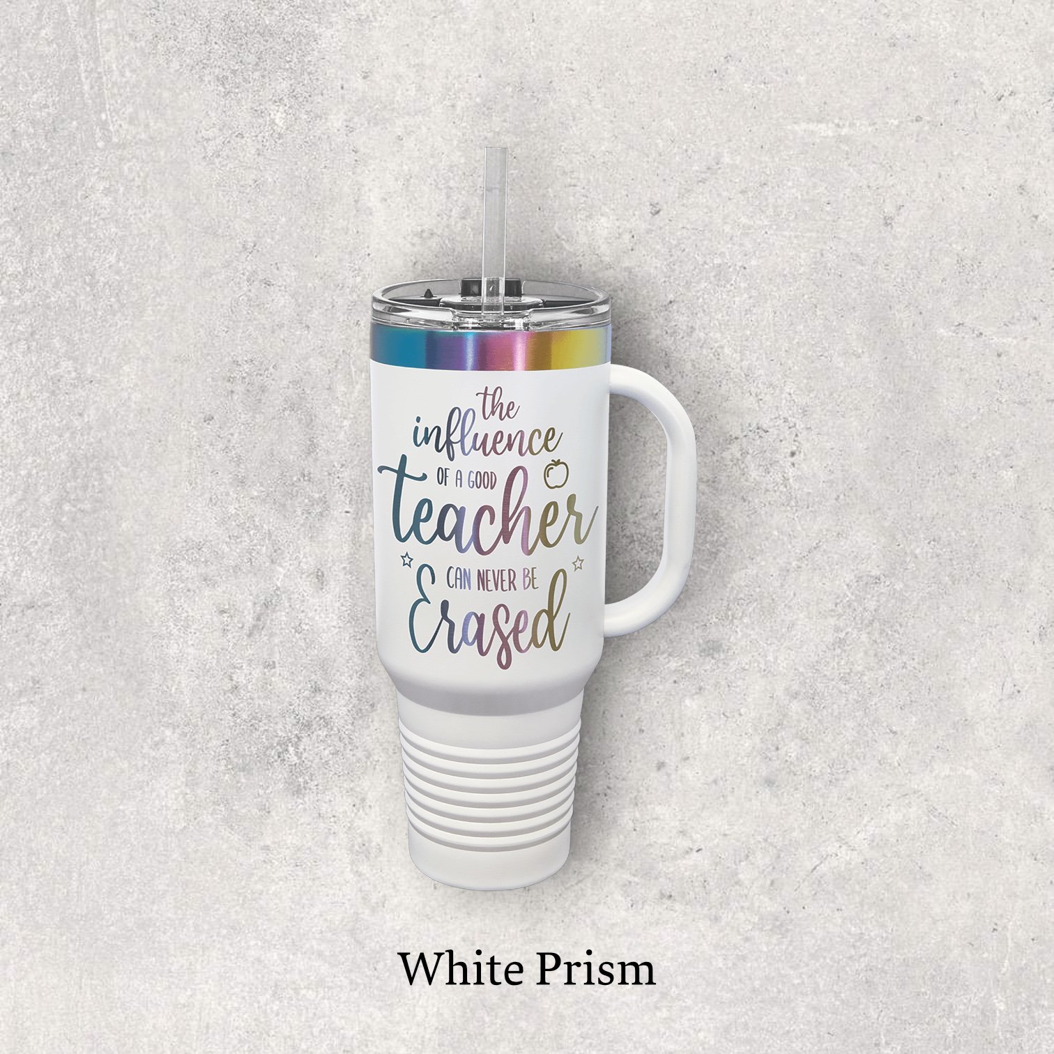 40oz travel mug, white prism color – Lazeric