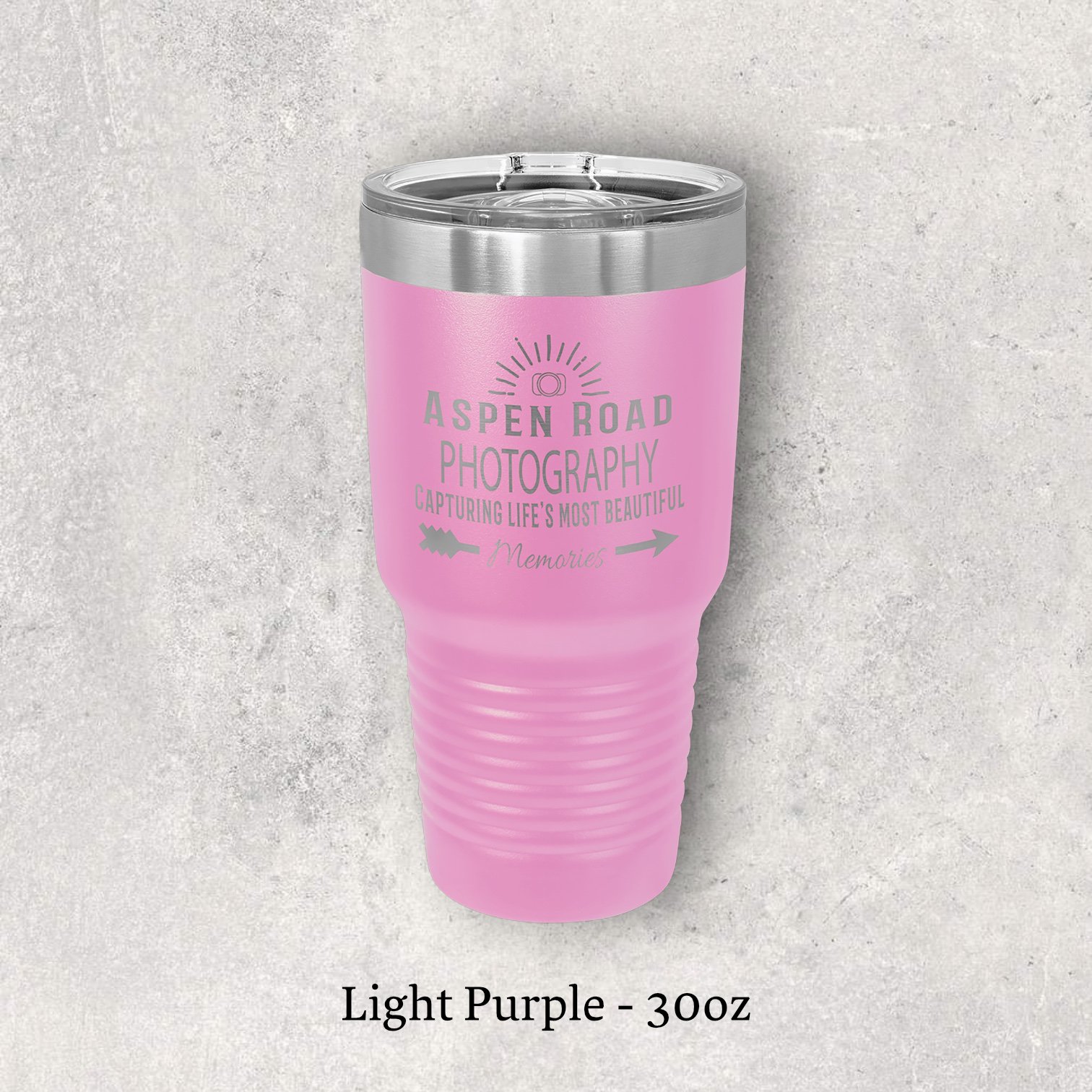 Laser engraved light purple 30oz tumbler with lid – Lazeric