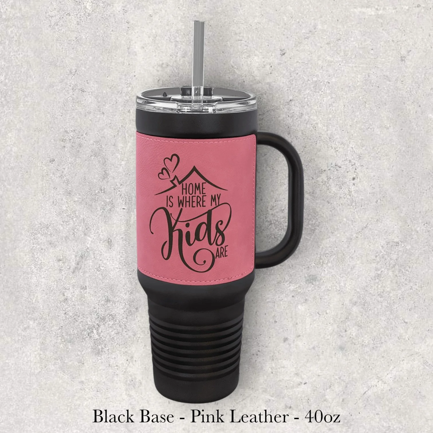 Custom Leather Travel Mugs  - 40oz