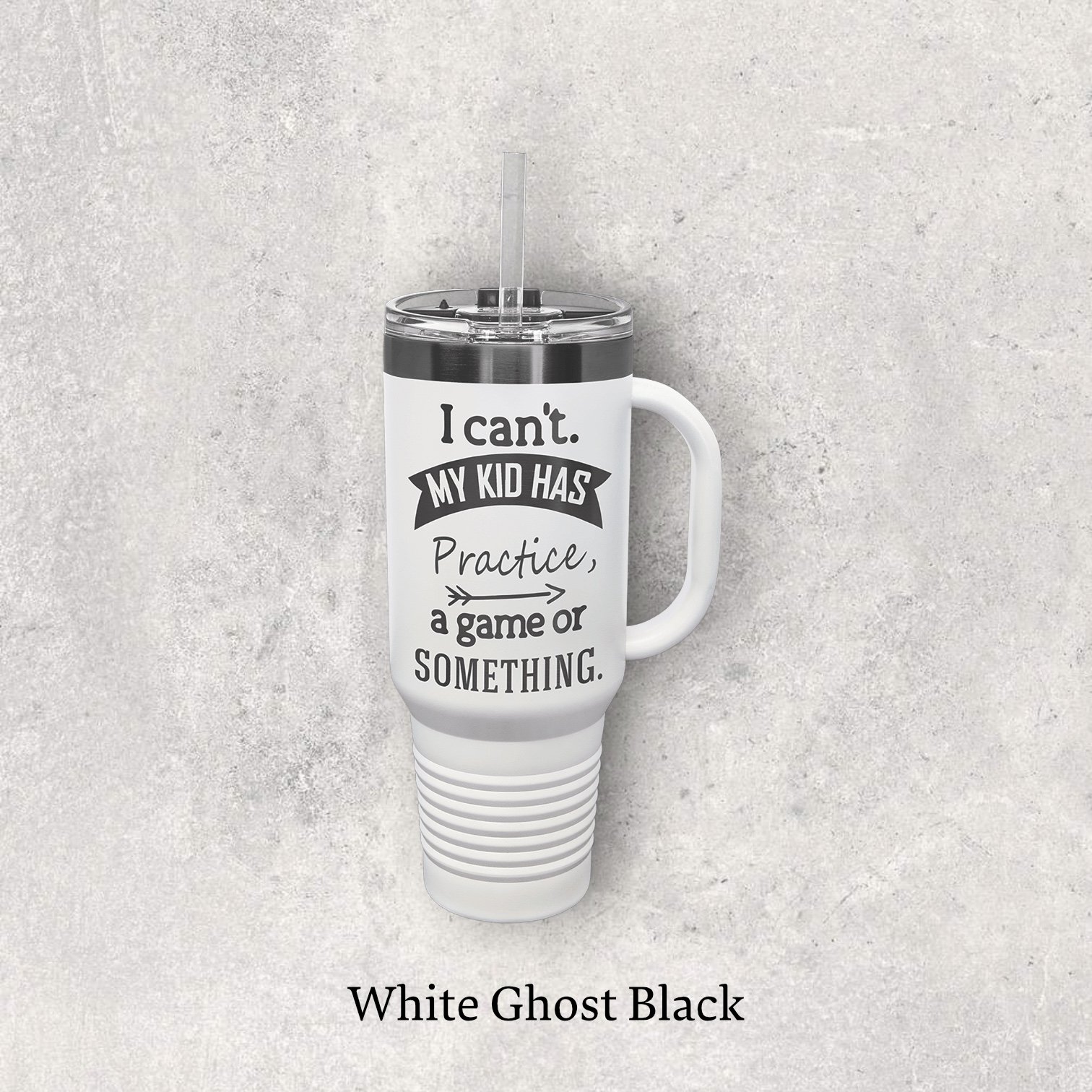 40oz travel mug, white ghost color – Lazeric