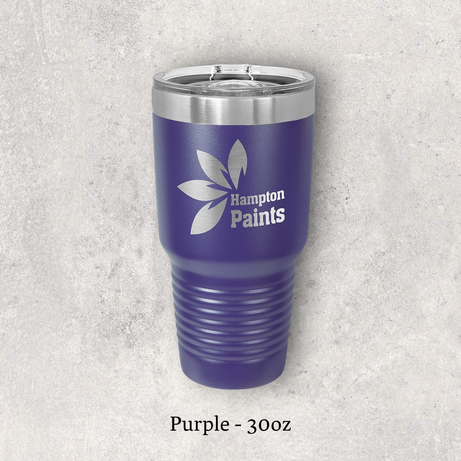 Laser engraved purple 30oz tumbler with lid – Lazeric