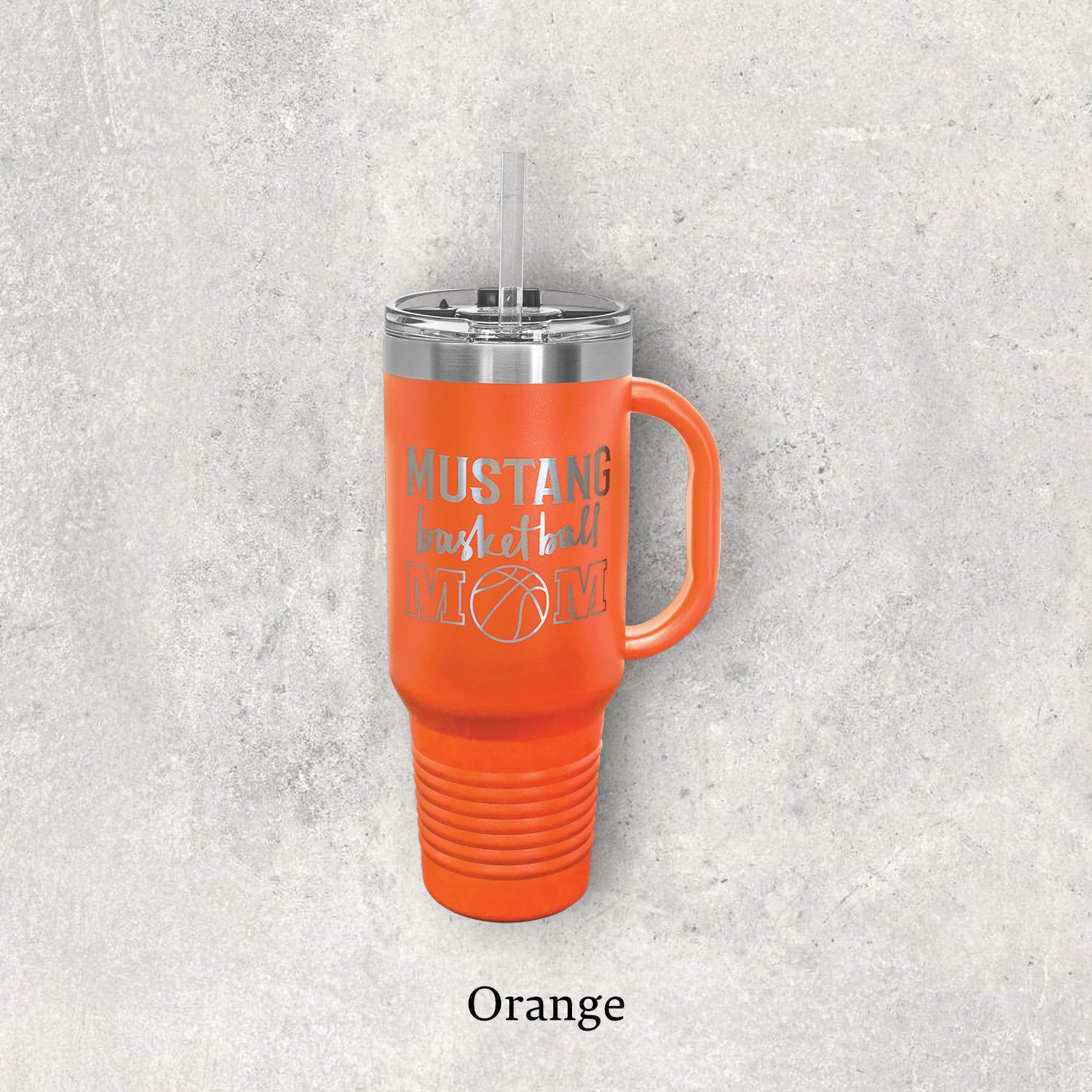 Laser engraved 40oz travel mug, orange color – Lazeric