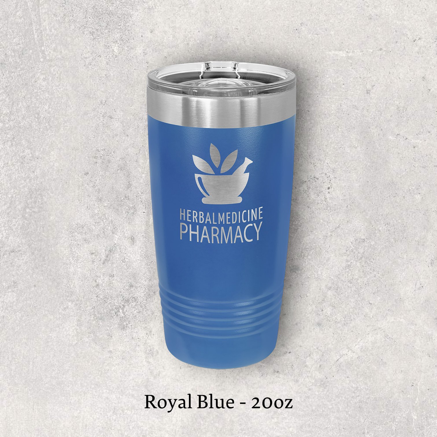 Laser engraved royal blue 20oz tumbler with lid – Lazeric