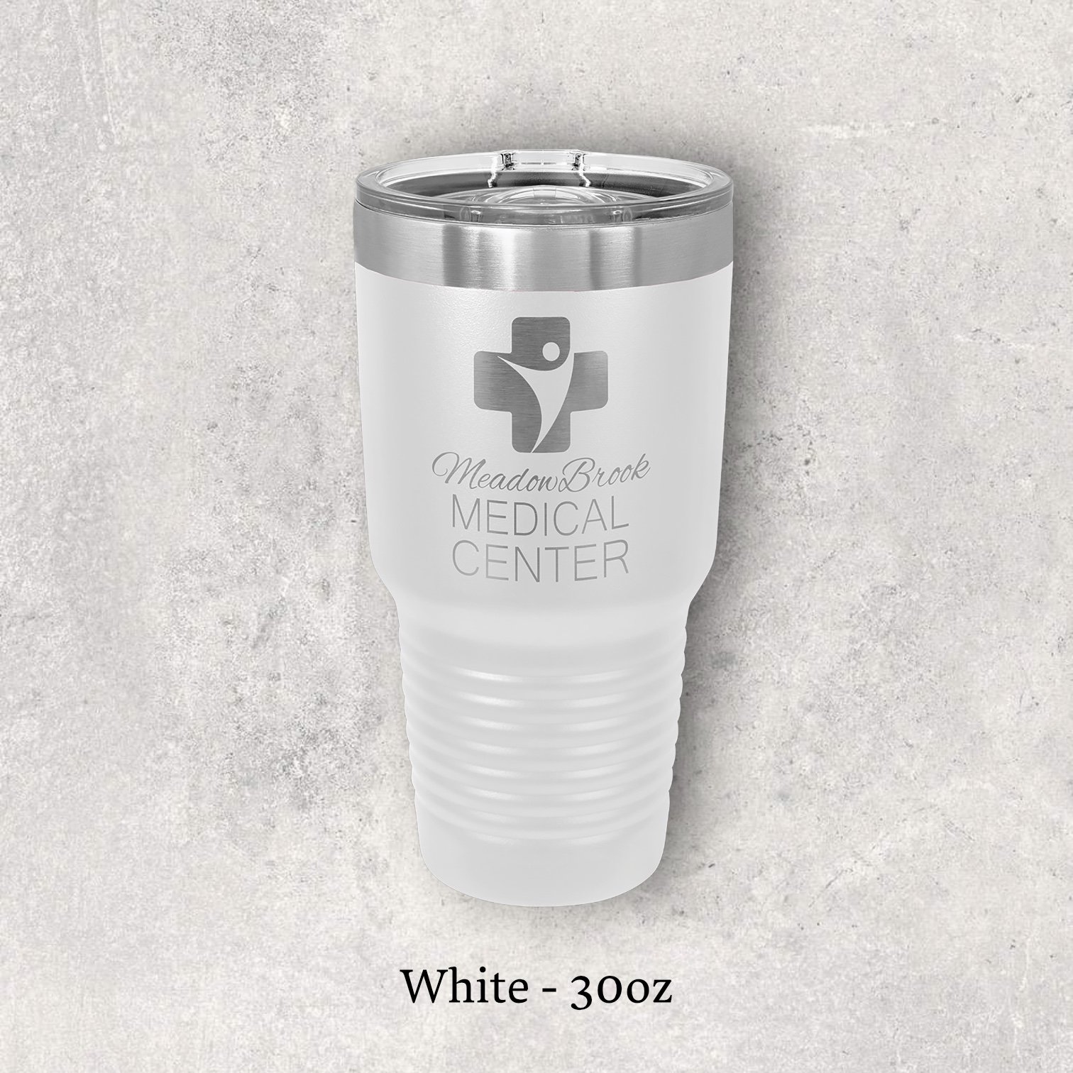 Laser engraved white 30oz tumbler with lid – Lazeric