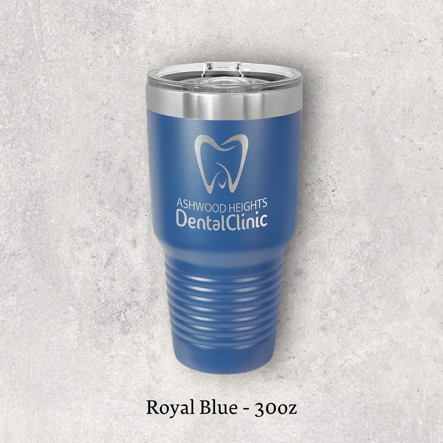 Laser engraved royal blue 30oz tumbler with lid – Lazeric