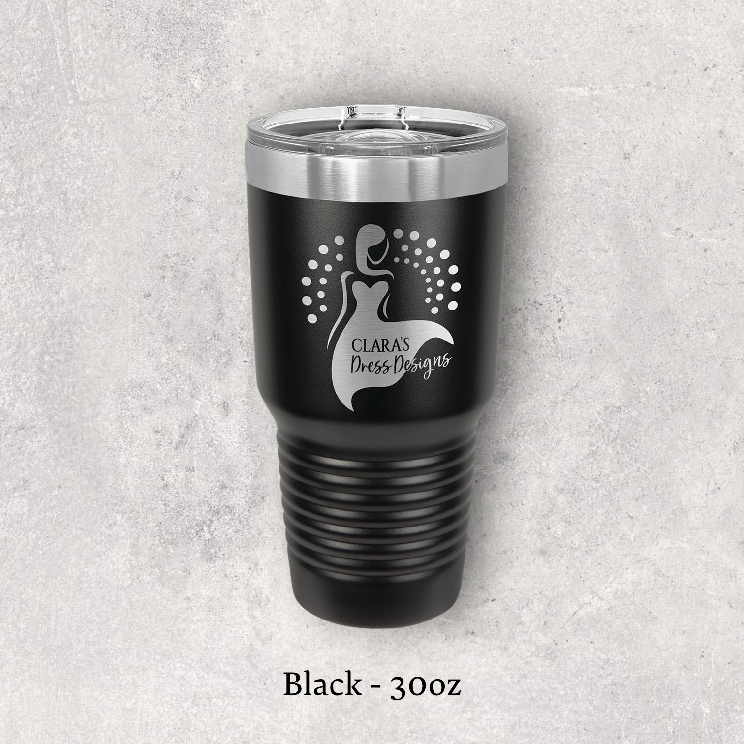 Laser engraved black 30oz tumbler with lid – Lazeric