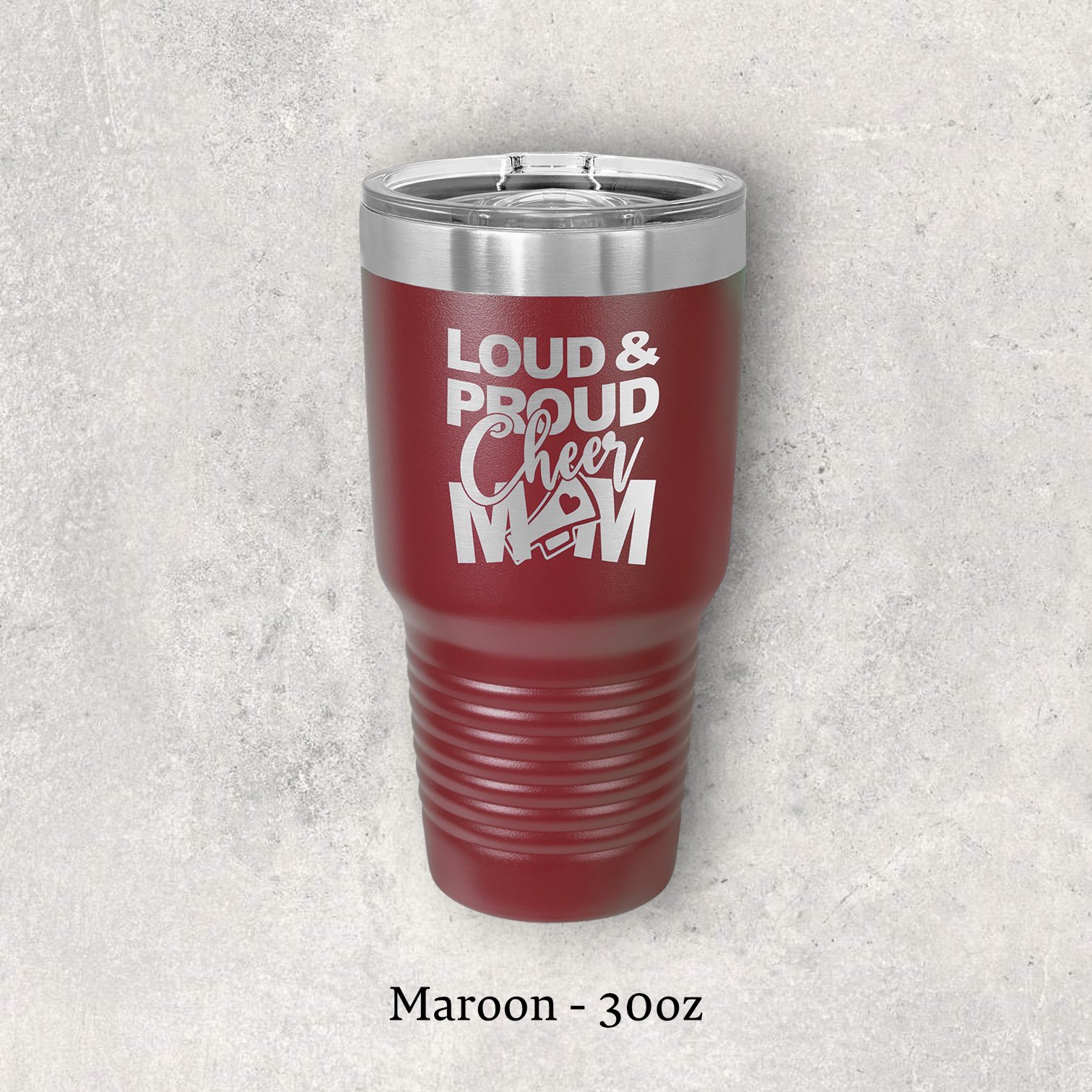 Laser engraved maroon 30oz tumbler with lid – Lazeric