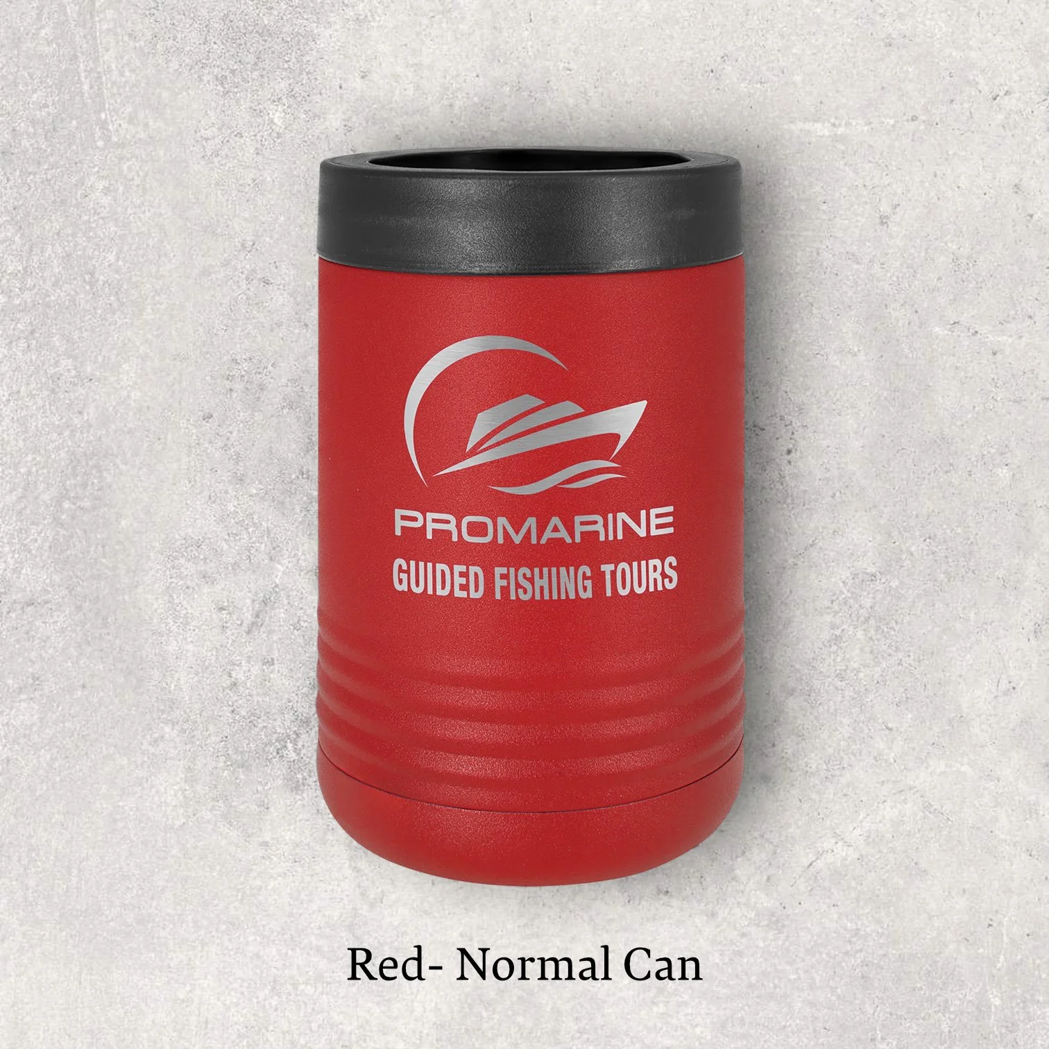 Laser engraved red metal beverage holder for normal 12 oz can – Lazeric