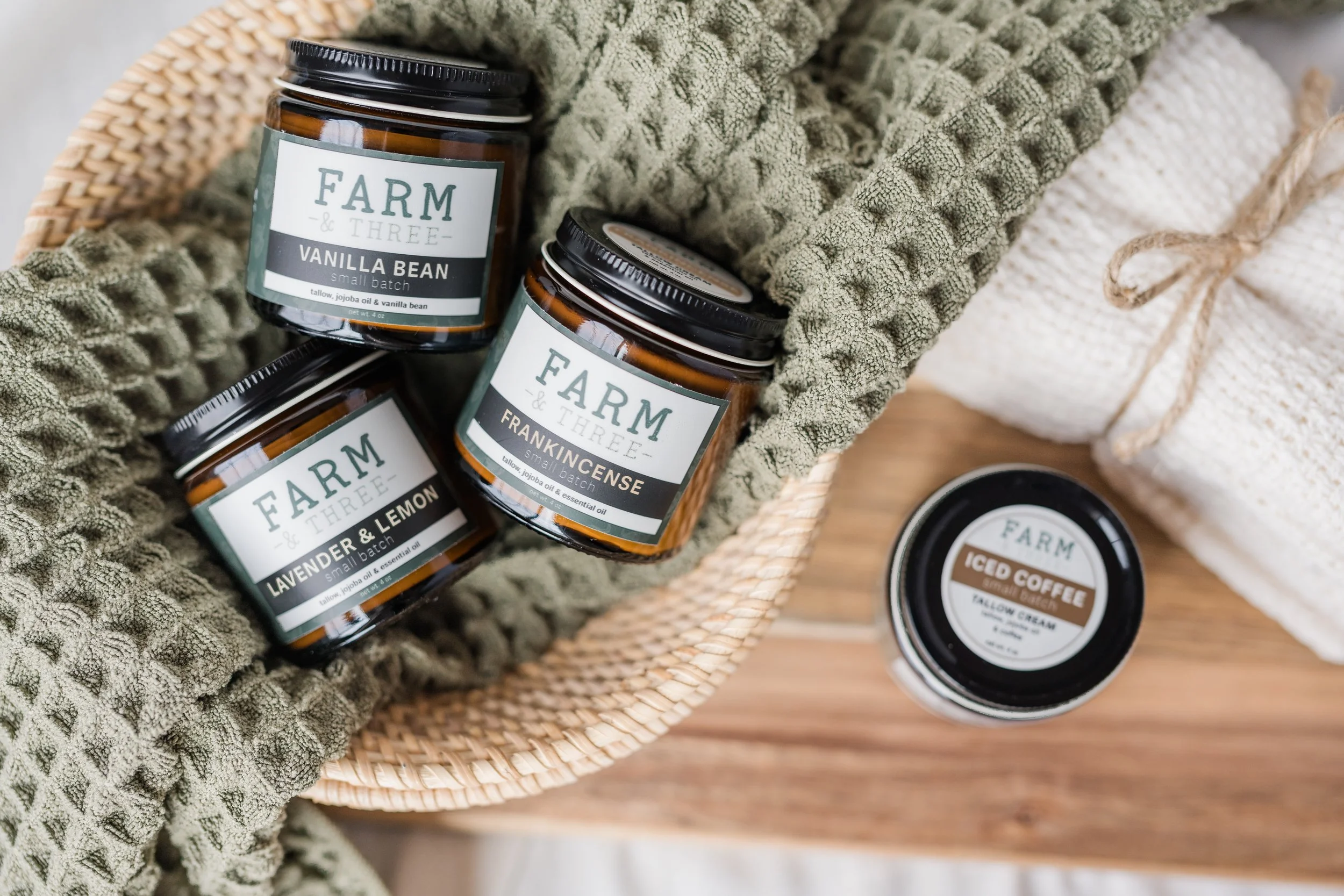 Images of tallow taken by Claire Petersen Photography for a company's website and social media.