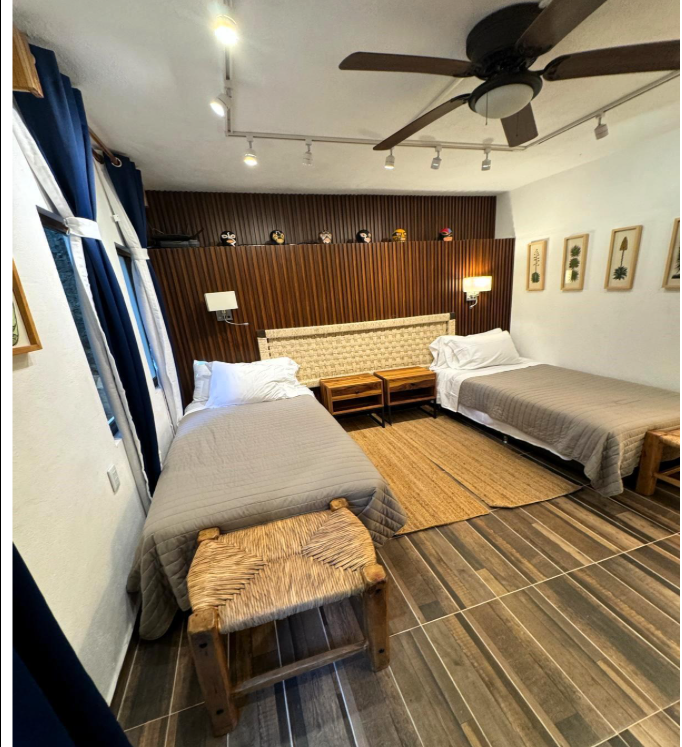 Double Suite ( Loft down, 2 single beds)