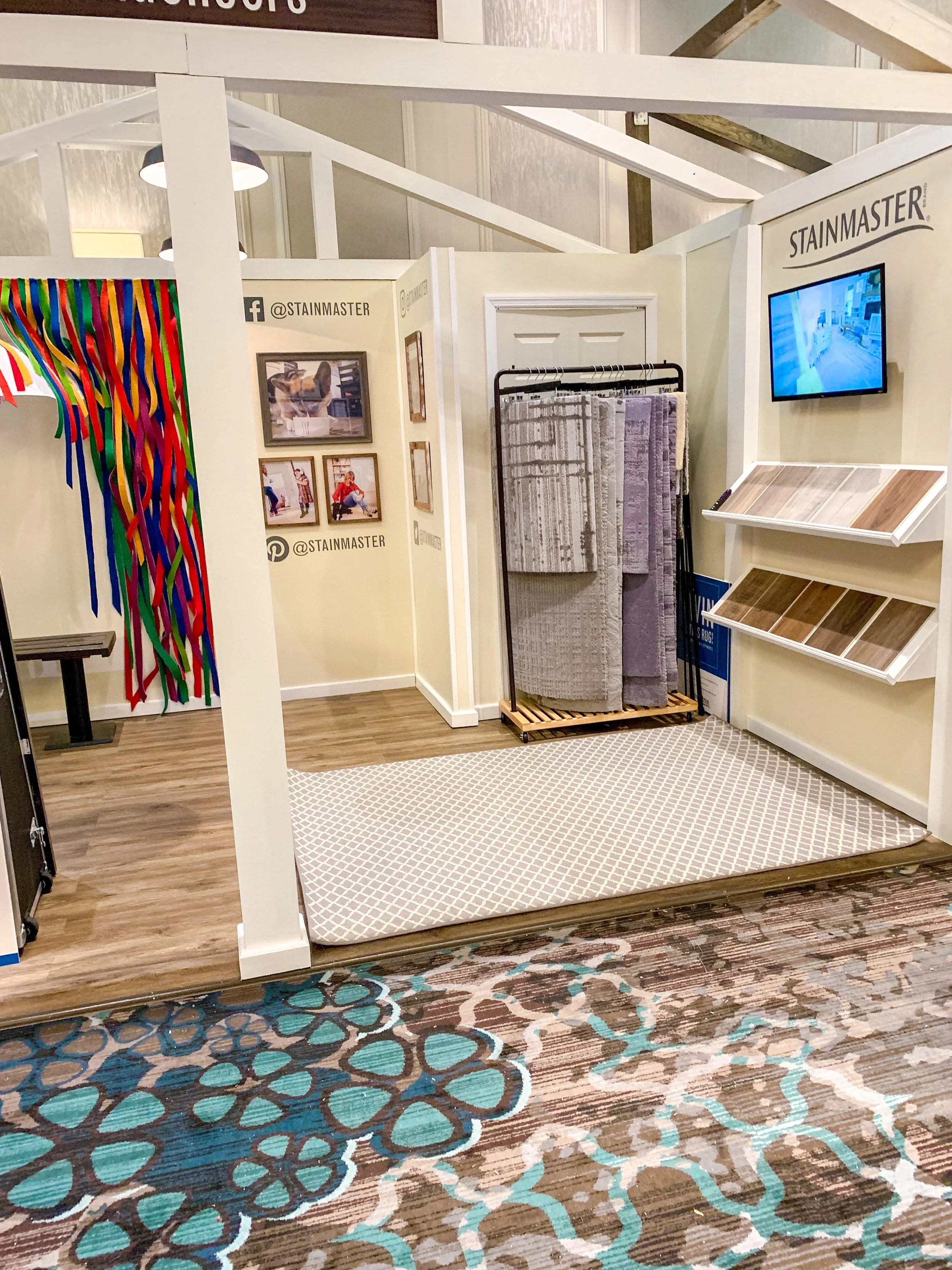STAINMASTER brand booth at the Haven Influencer Conference - dedicated section for viewing products with separate rug giveaway