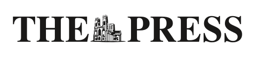 Black and white The York Press logo displaying York Minster facade