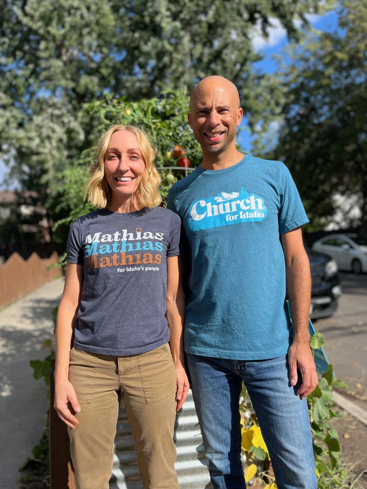 Reppin&rsquo; D19 with Rep. @mathiasforidaho!

These super soft new Church for Idaho unisex t-shirts are locally printed and the perfect door knocking fit! Free local pickup available.

All proceeds benefit my campaign for District 19 State Represent
