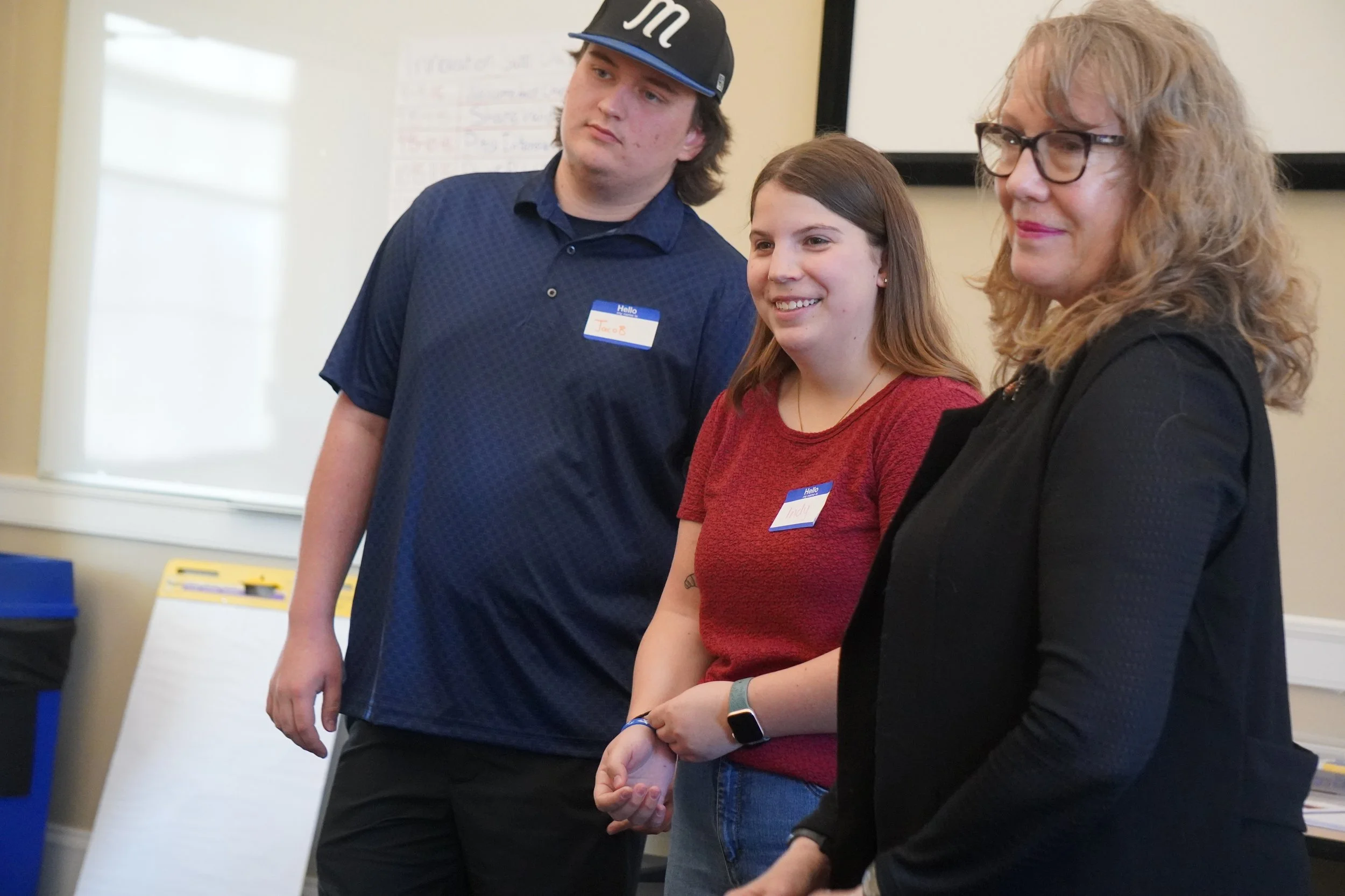 Left to right: EOU students Jacob Sanchez, Indy Gauthier, and EOU faculty member, Dr. Shari Carpenter, at the 2026 EO Innovation Jam