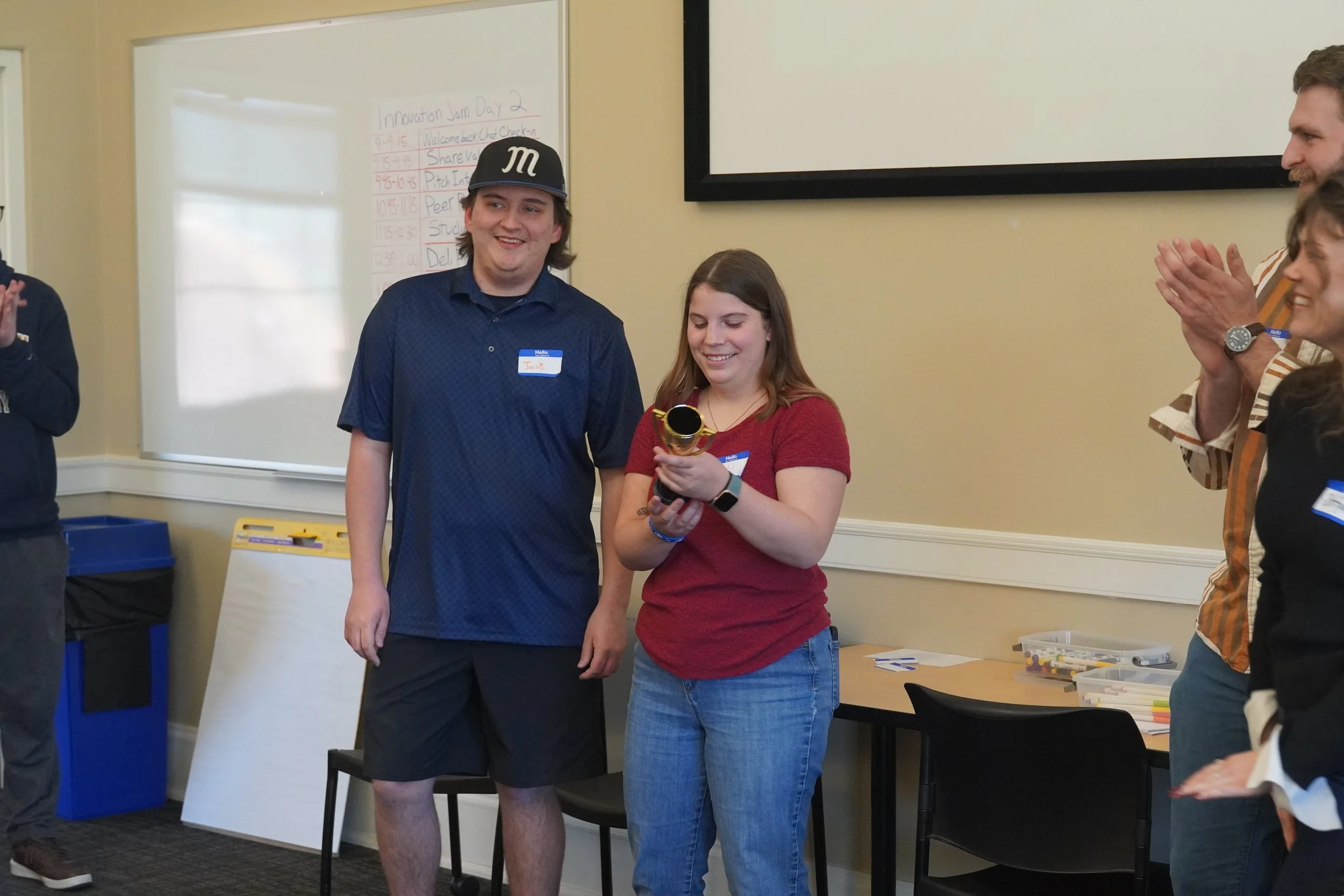 The winners were announced. L-R: Jacob Sanchez, Indy Gauthier, and Carter Gudell.