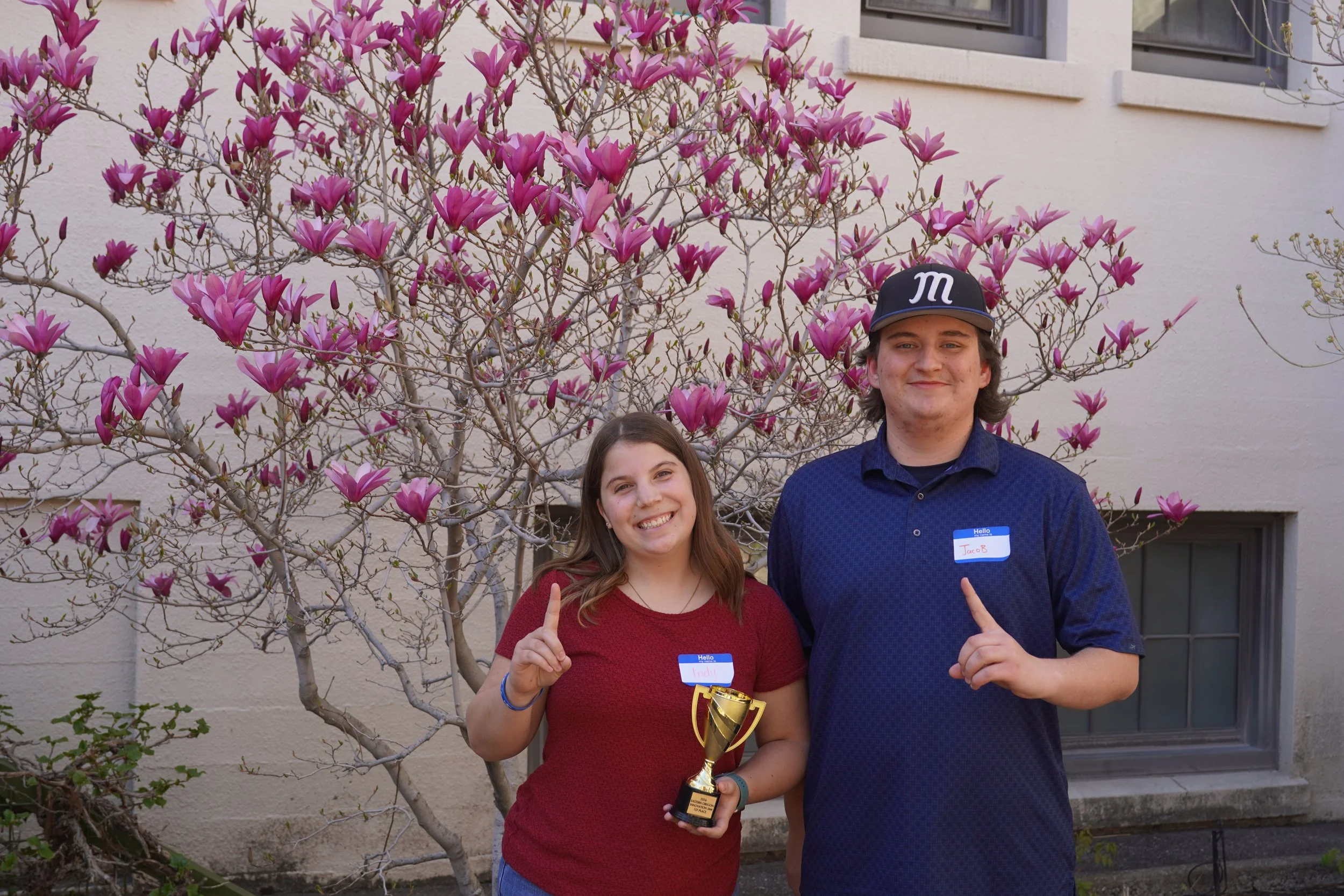 The 2026 Eastern Oregon Innovation Jam Award first place winners (l-r): Indy Gauthier and Jacob Sanchez