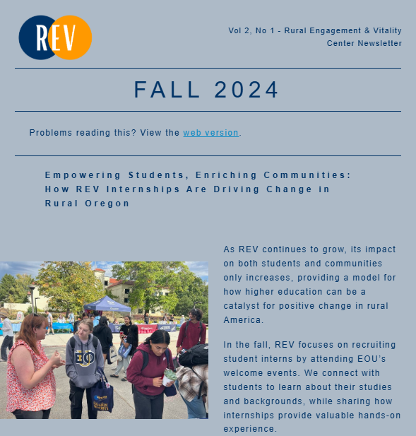 Thumbnail image: top of Fall 2024 REV Newsletter